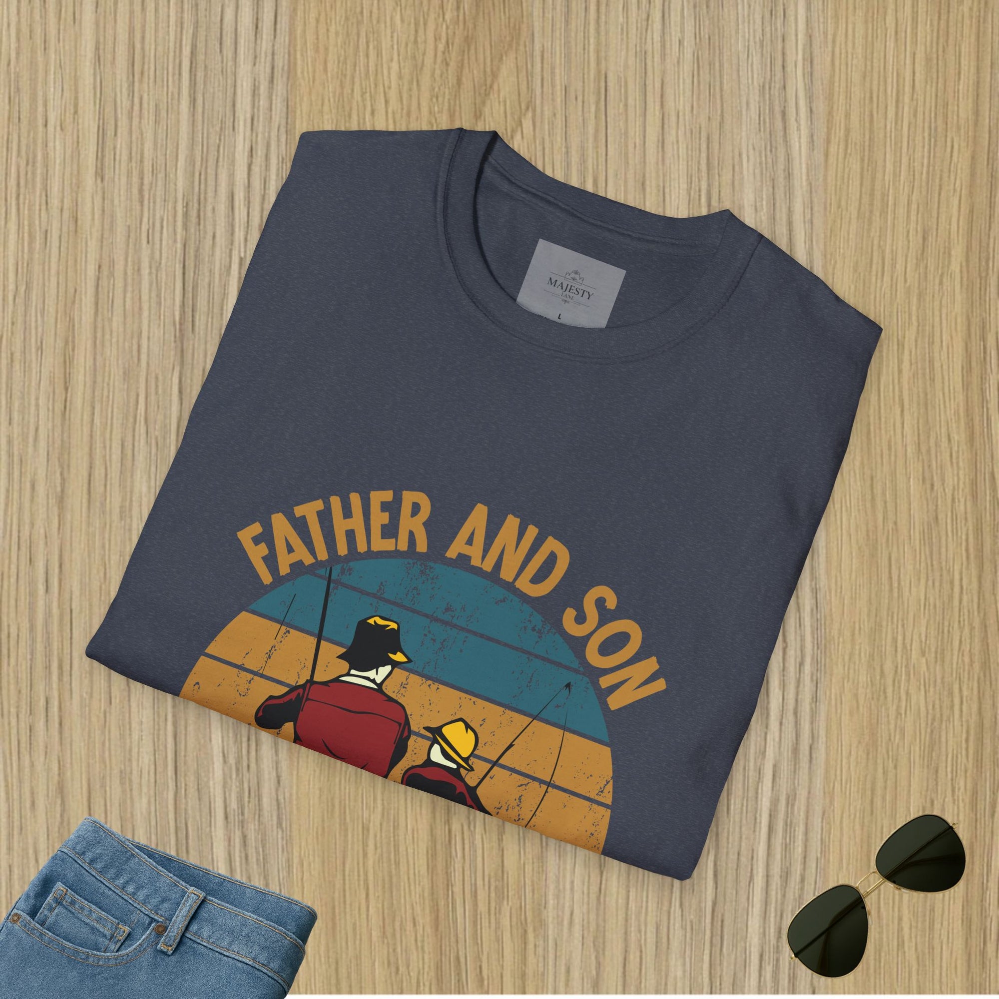 Father and Son Fishing Unisex T-Shirt, Softstyle Tee