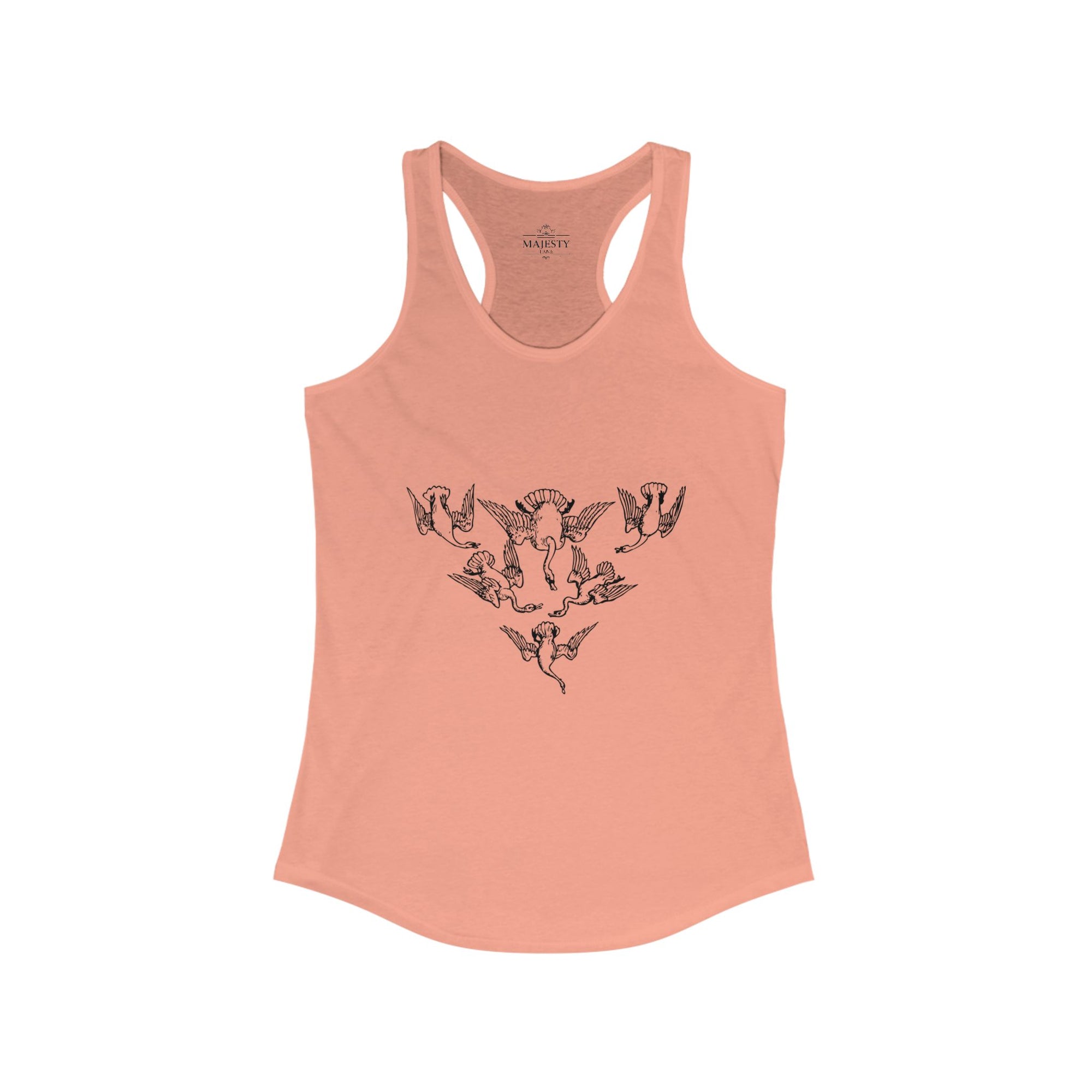 Geese in Flock Racerback Tank, Bohemian Style Top, Summer Attire, Casual Wear, Gift for Her, Festival Clothing