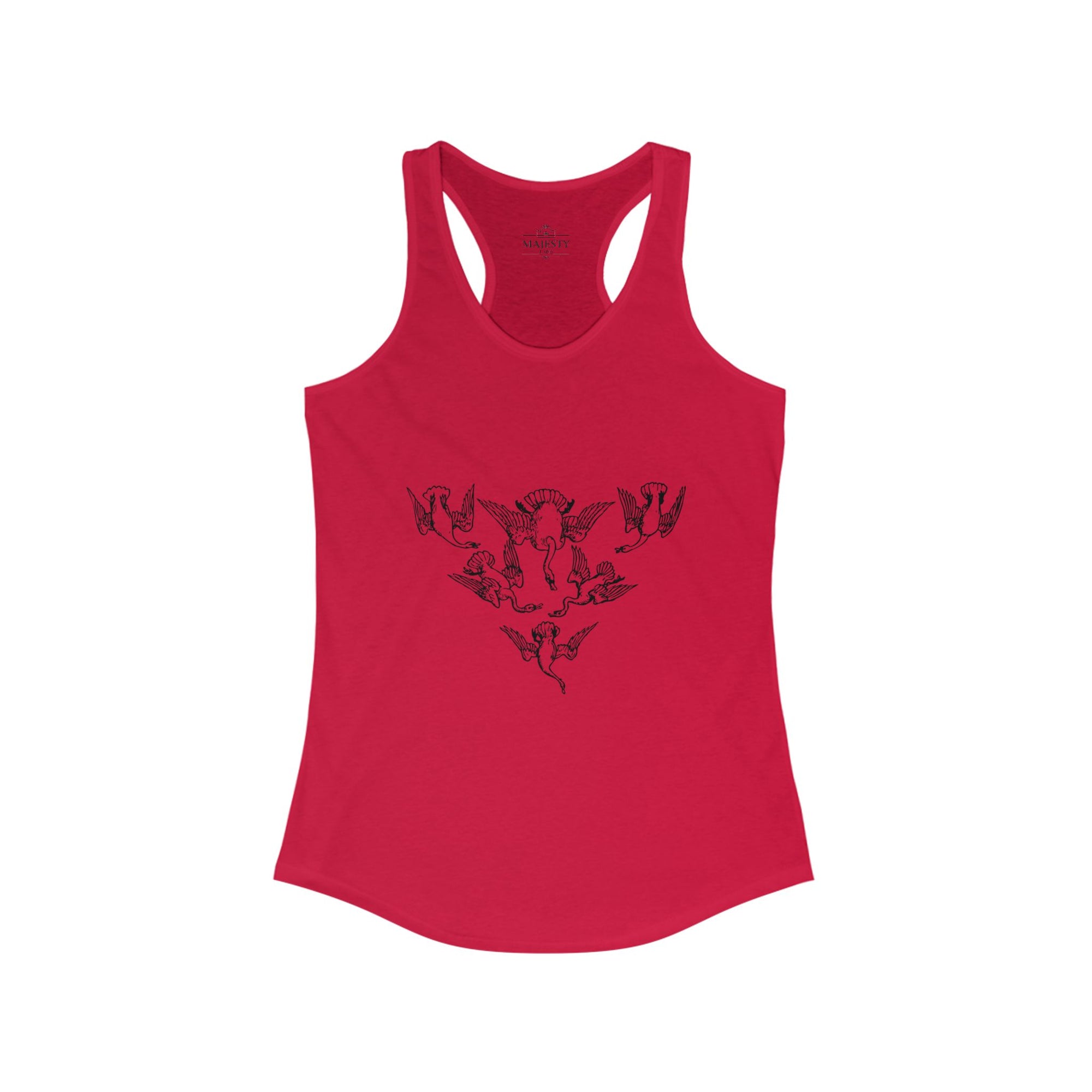 Geese in Flock Racerback Tank, Bohemian Style Top, Summer Attire, Casual Wear, Gift for Her, Festival Clothing