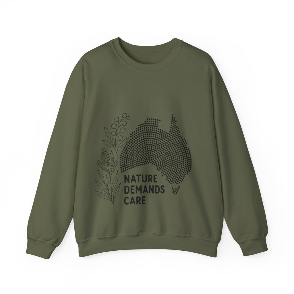 Nature Demands Care Unisex Crewneck Sweatshirt | Cozy Gift for Travelers, Fashion Lovers, Tasmania Souvenir, Comfortable Sweatshirt, [...]