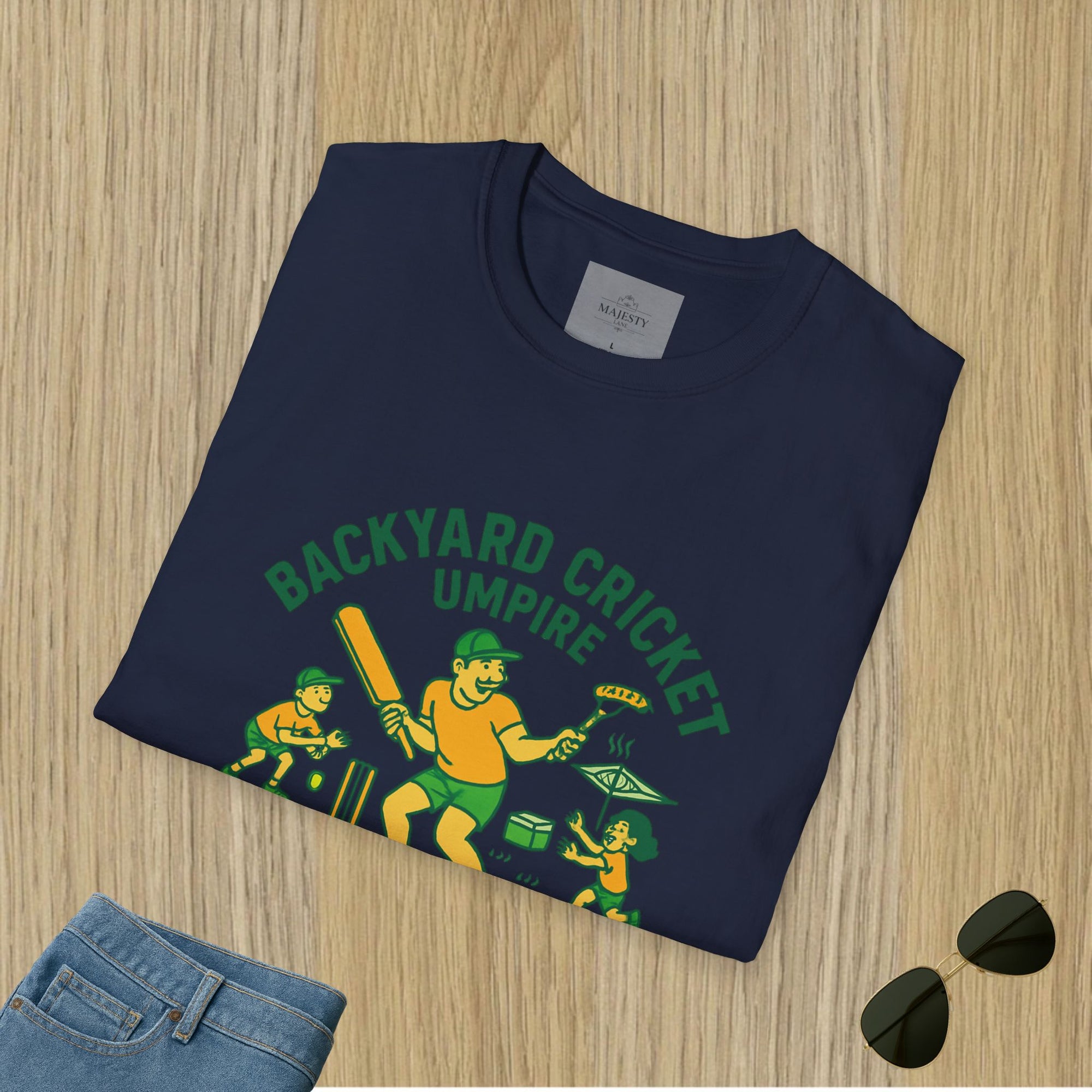 Backyard Cricket Umpire Dad T-Shirt, Softstyle Tee