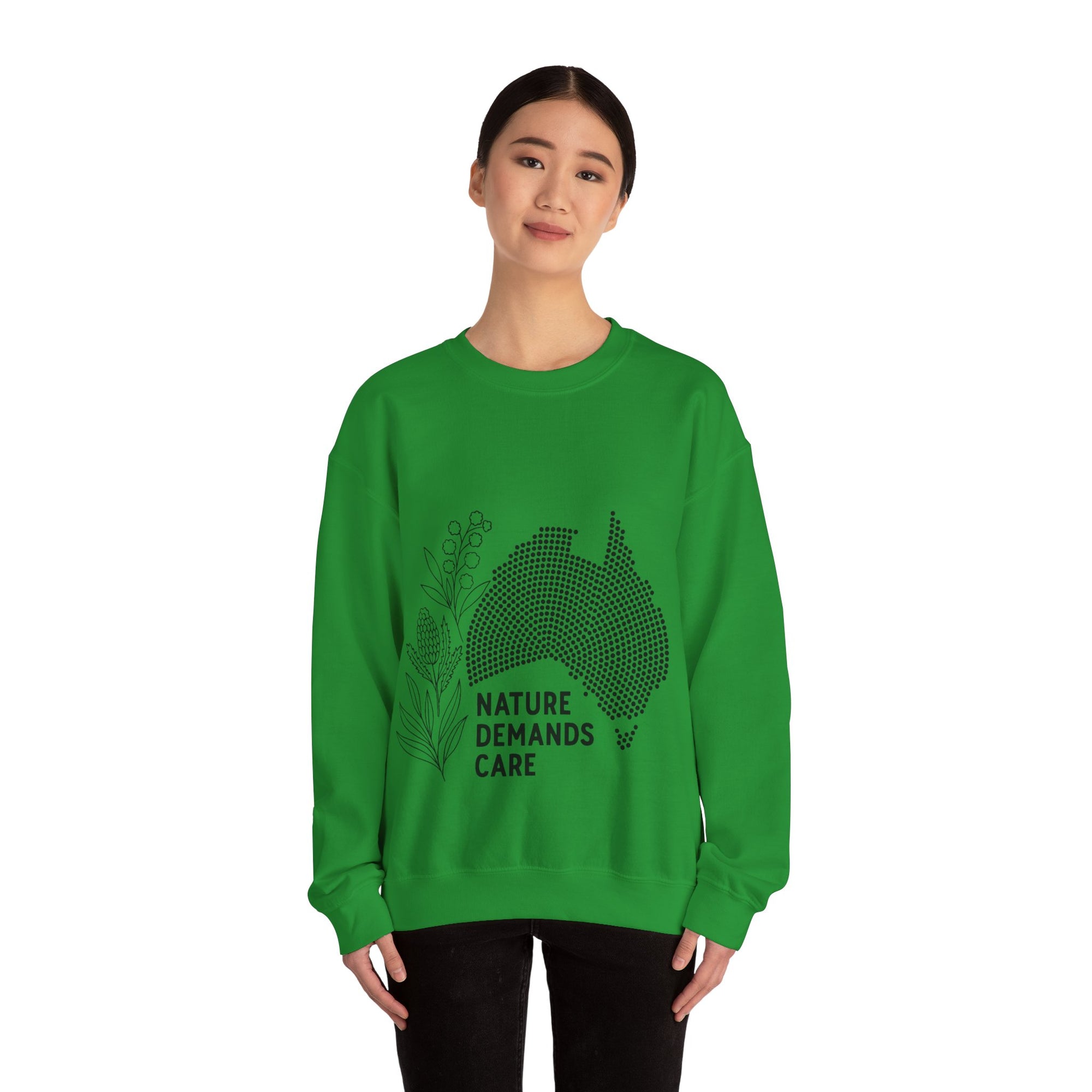 Nature Demands Care Unisex Crewneck Sweatshirt | Cozy Gift for Travelers, Fashion Lovers, Tasmania Souvenir, Comfortable Sweatshirt, [...]