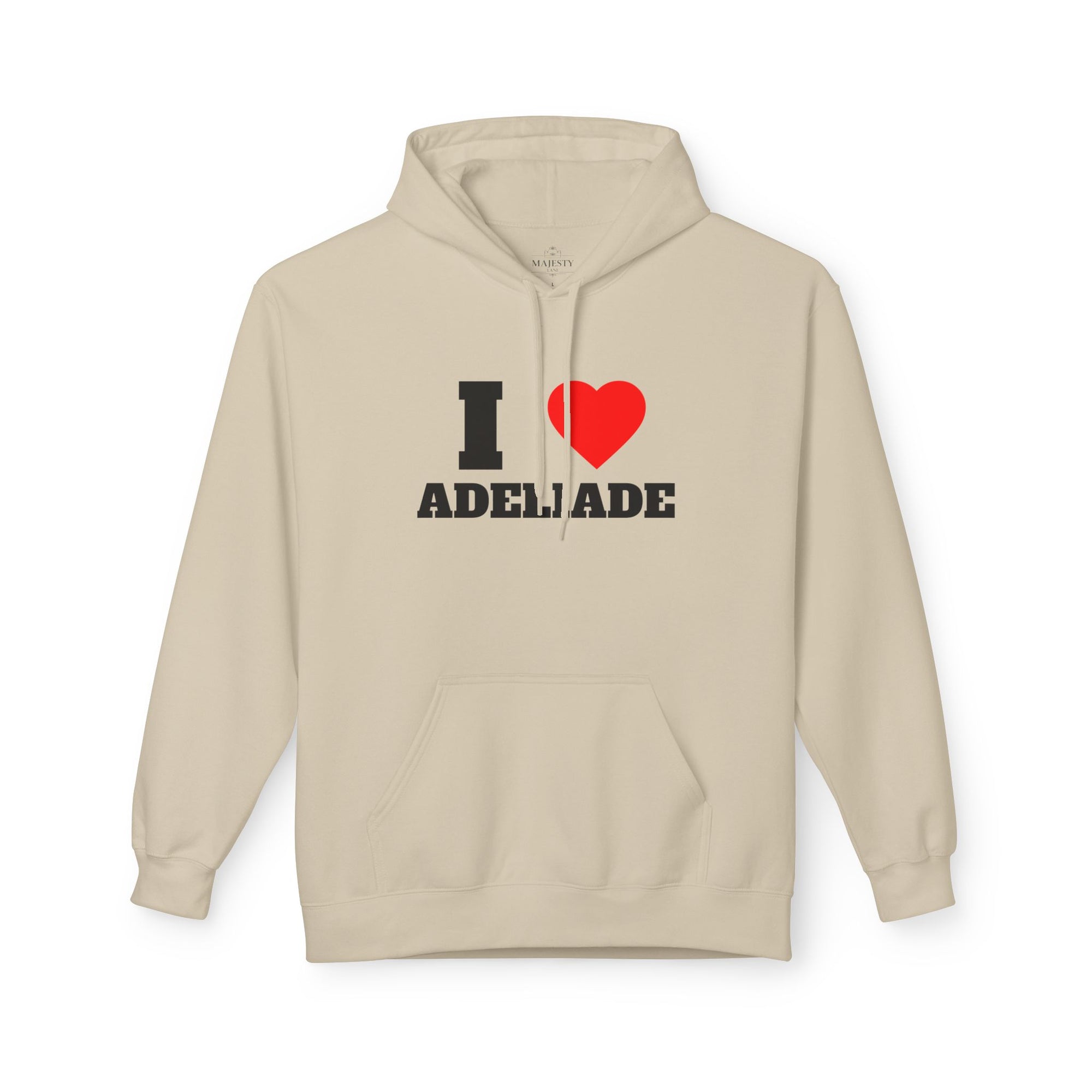 'I Love Adeliade' Unisex Softstyle Fleece Hoodie, Cozy Gift, Streetwear, Unique Fashion, Casual Wear, Lounge Essential
