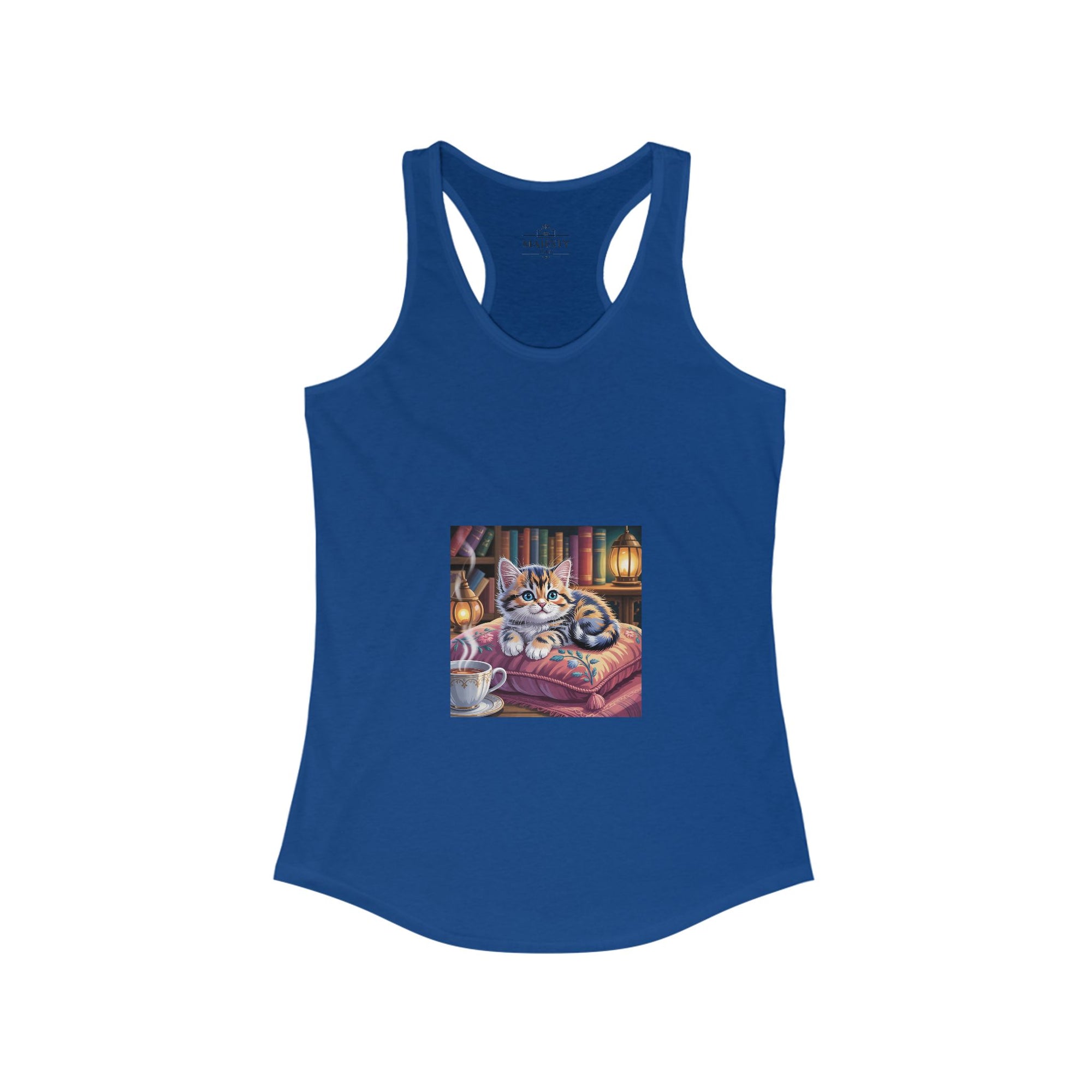 Cutie Cat Racerback Tank, Bohemian Style Top, Summer Attire, Casual Wear, Gift for Her, Festival Clothing