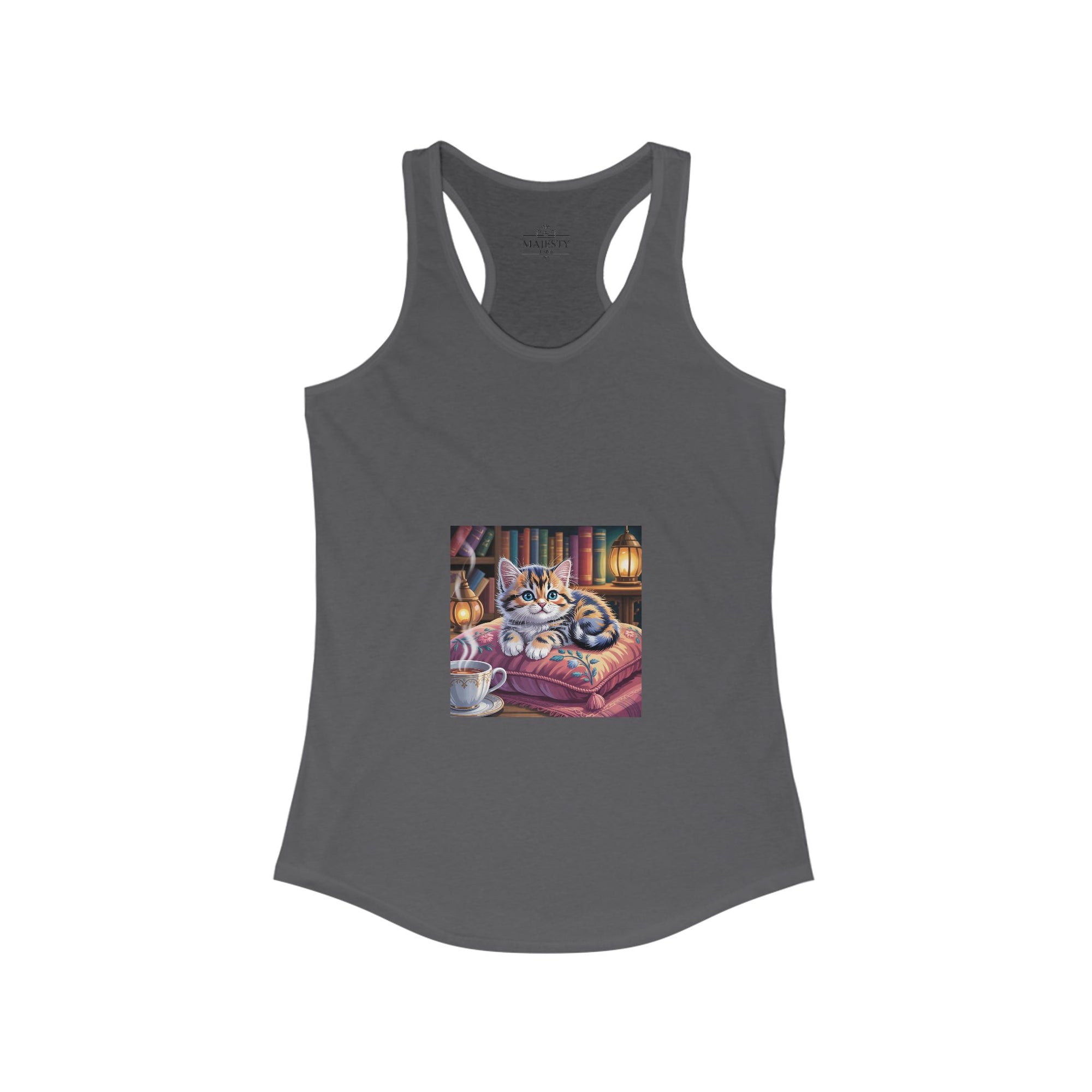 Cutie Cat Racerback Tank, Bohemian Style Top, Summer Attire, Casual Wear, Gift for Her, Festival Clothing