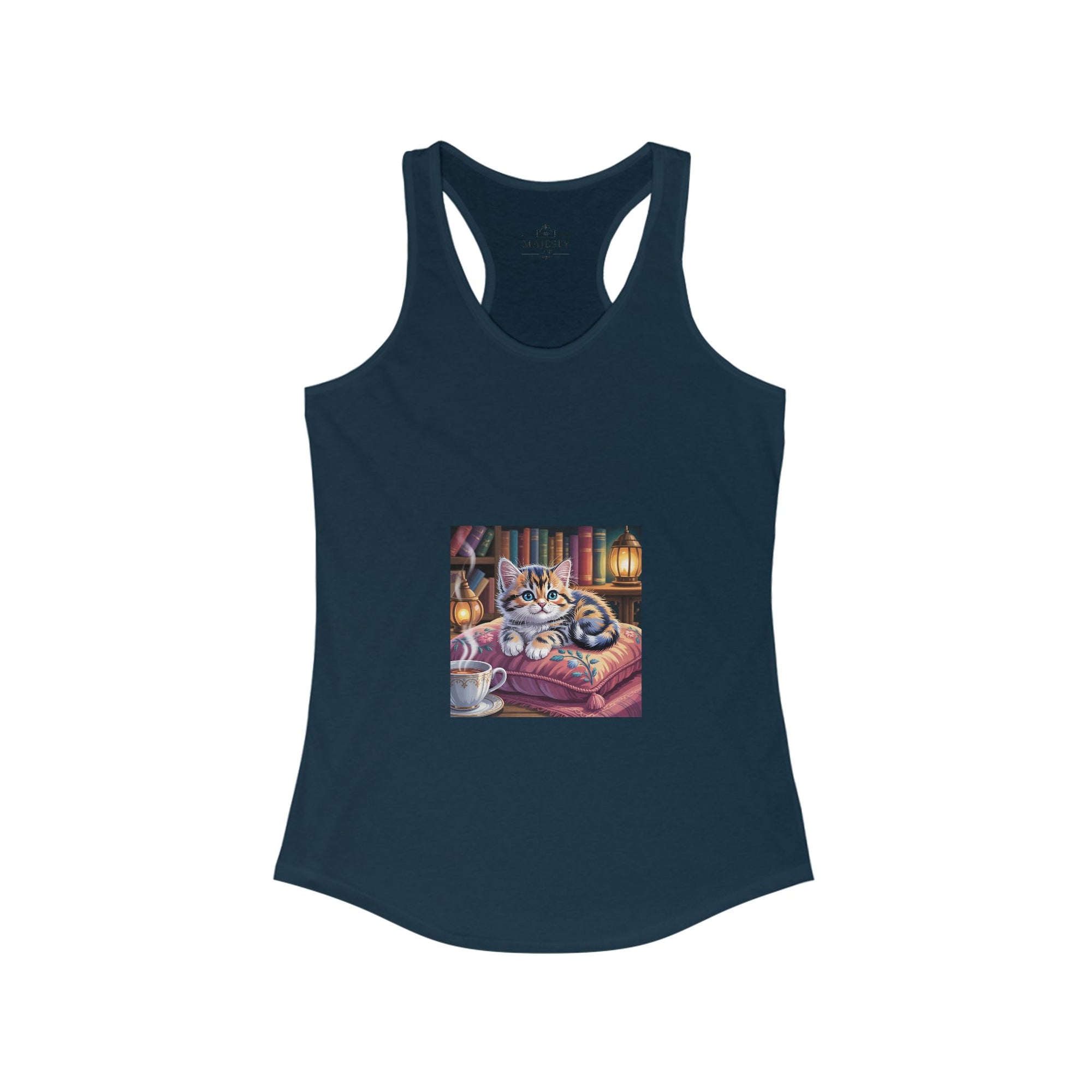 Cutie Cat Racerback Tank, Bohemian Style Top, Summer Attire, Casual Wear, Gift for Her, Festival Clothing