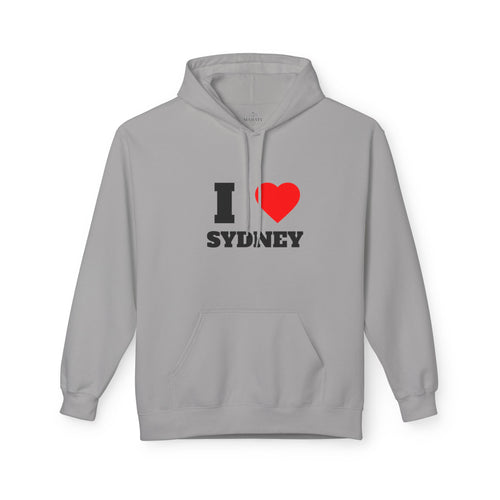 'I Love Sydney' Unisex Softstyle Fleece Hoodie, Cozy Gift, Streetwear, Unique Fashion, Casual Wear, Lounge Essential