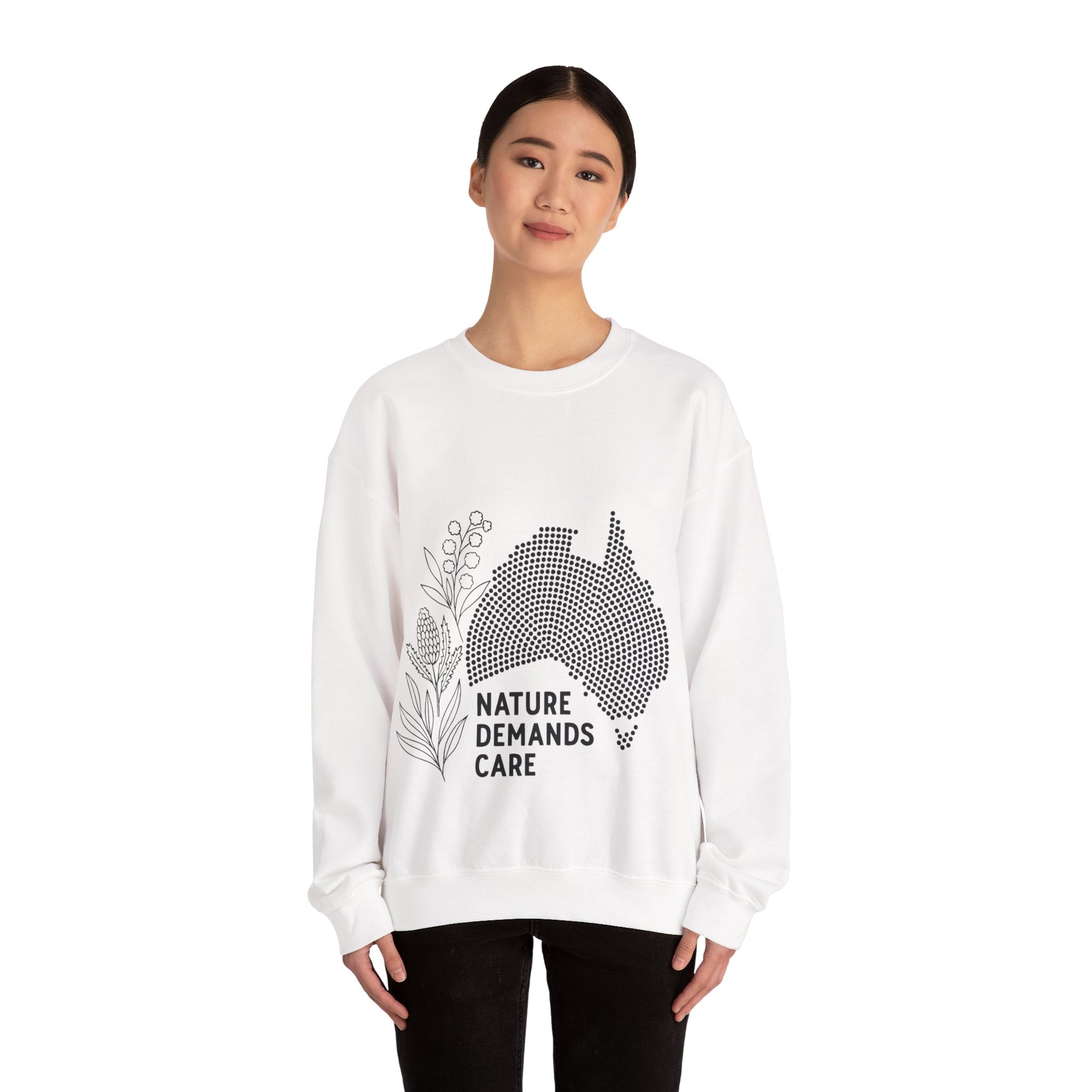 Nature Demands Care Unisex Crewneck Sweatshirt | Cozy Gift for Travelers, Fashion Lovers, Tasmania Souvenir, Comfortable Sweatshirt, [...]