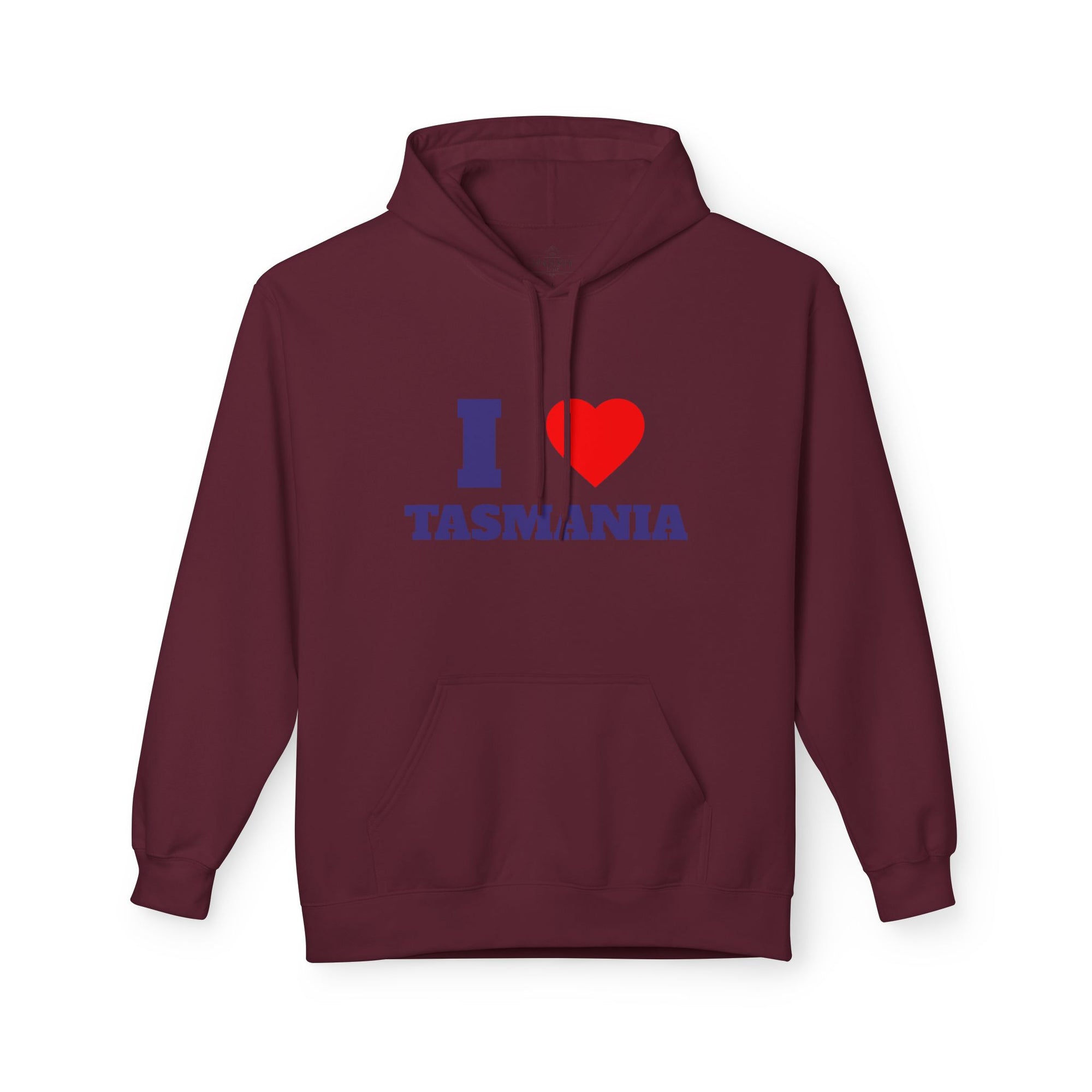 'I Love Tasmania' Unisex Softstyle Fleece Hoodie, Cozy Gift, Streetwear, Unique Fashion, Casual Wear, Lounge Essential