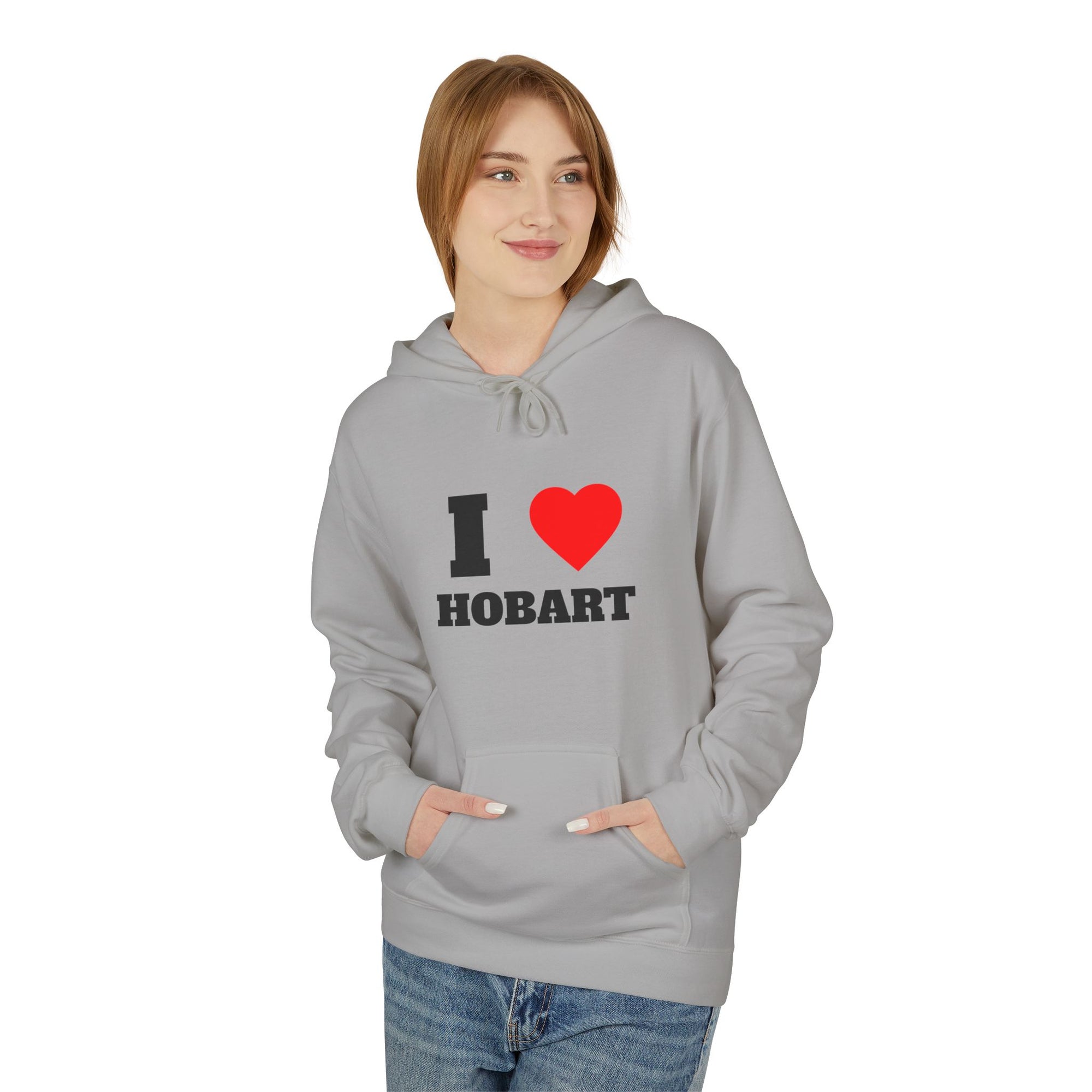 'I Love Hobart' Unisex Softstyle Fleece Hoodie, Cozy Gift, Streetwear, Unique Fashion, Casual Wear, Lounge Essential