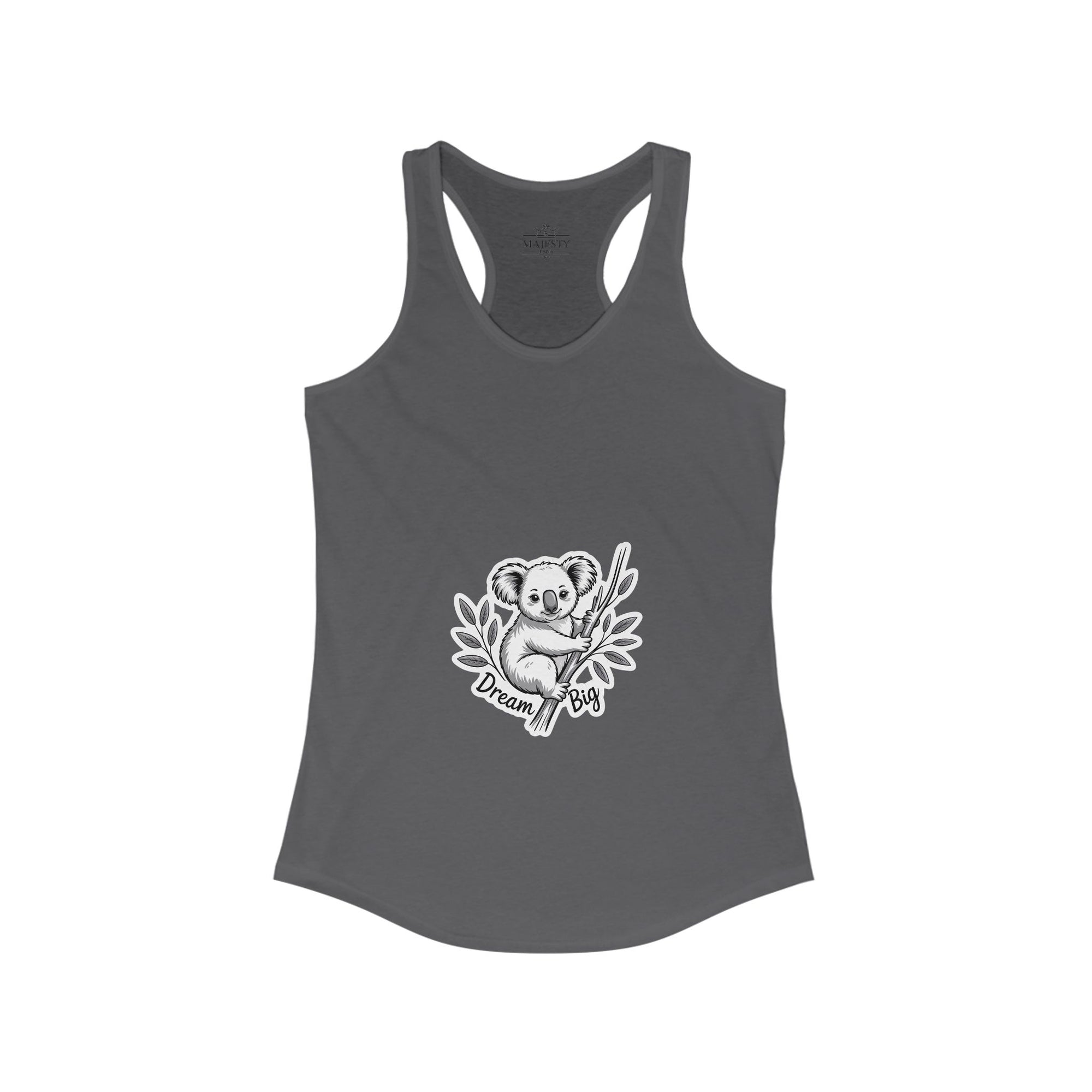 Dream Big Koala Racerback Tank, Bohemian Style Top, Summer Attire, Casual Wear, Gift for Her, Festival Clothing
