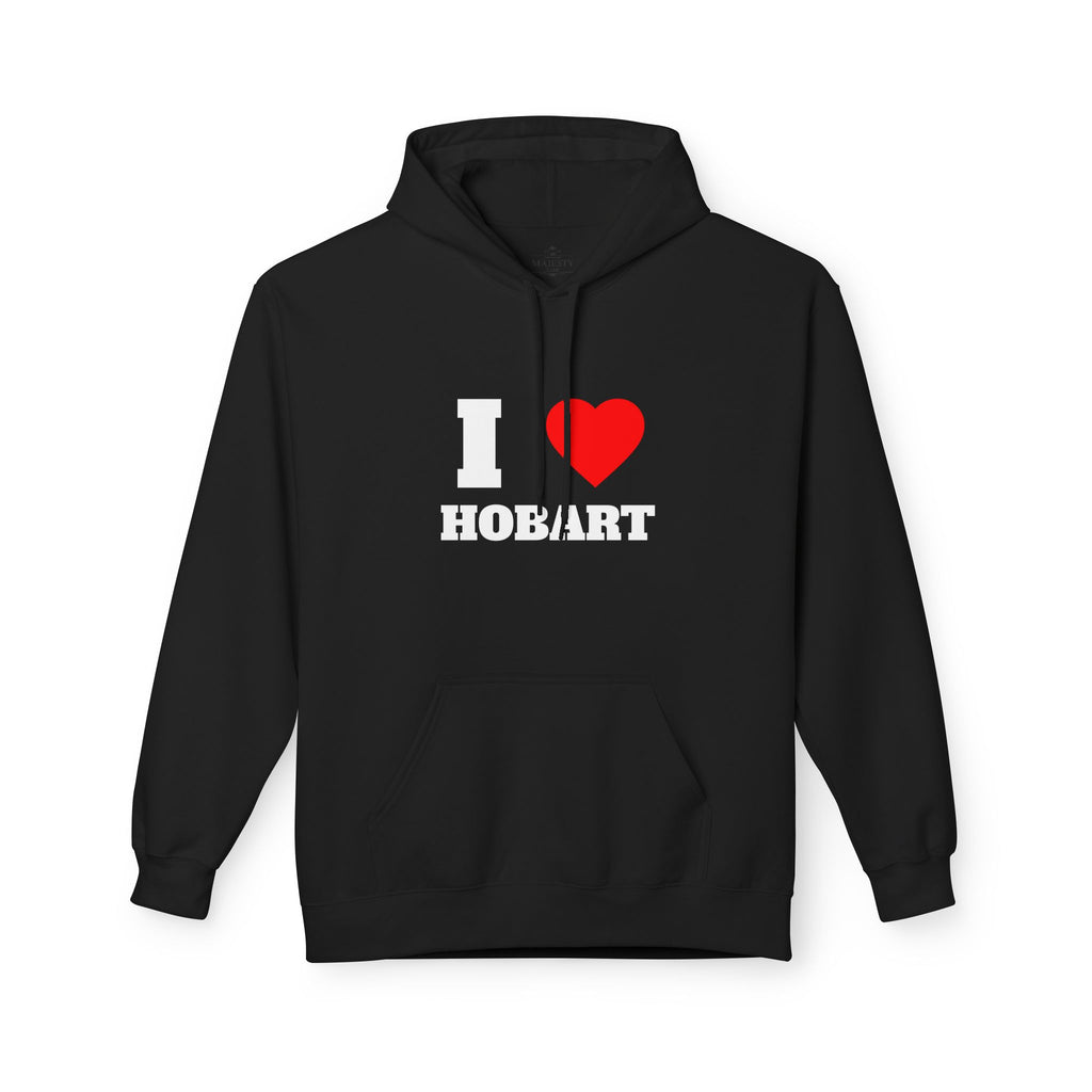 'I Love Hobart' Unisex Softstyle Fleece Hoodie, Cozy Gift, Streetwear, Unique Fashion, Casual Wear, Lounge Essential