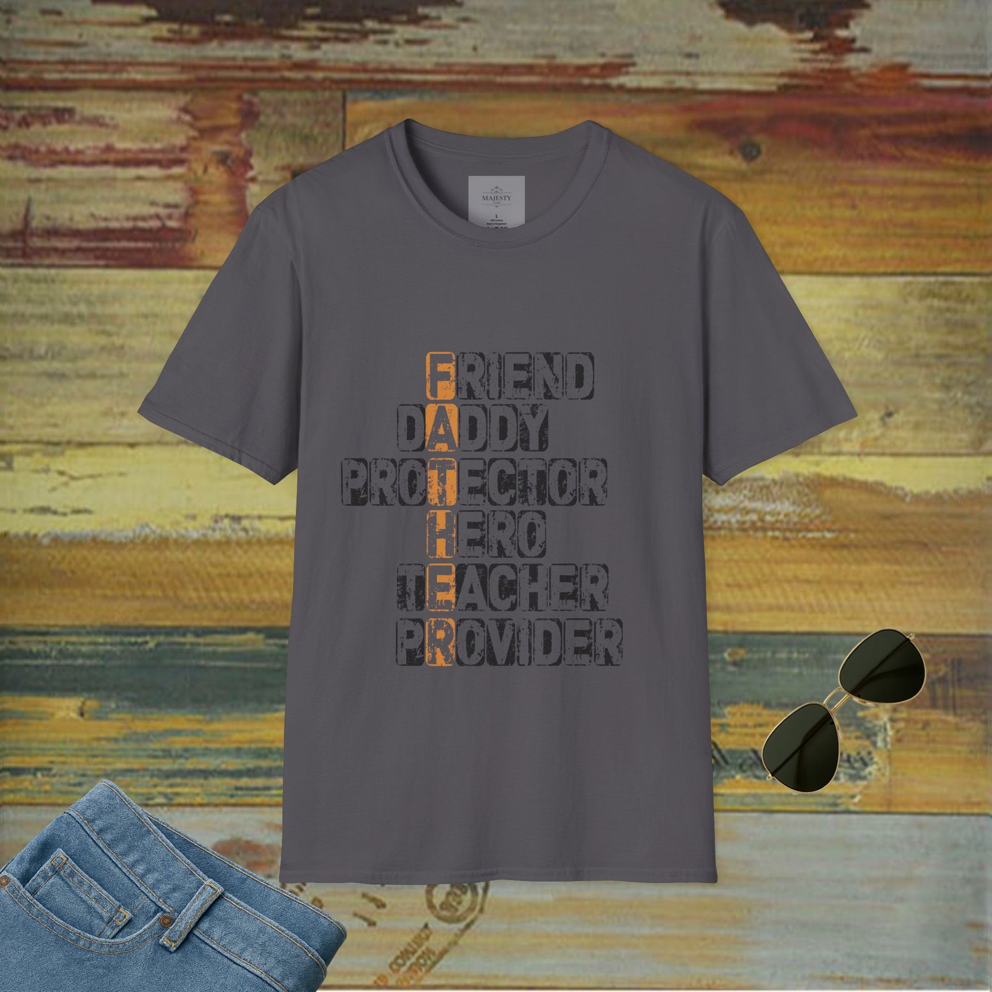 Father, Daddy, Protector..T-Shirt, Softstyle Tee