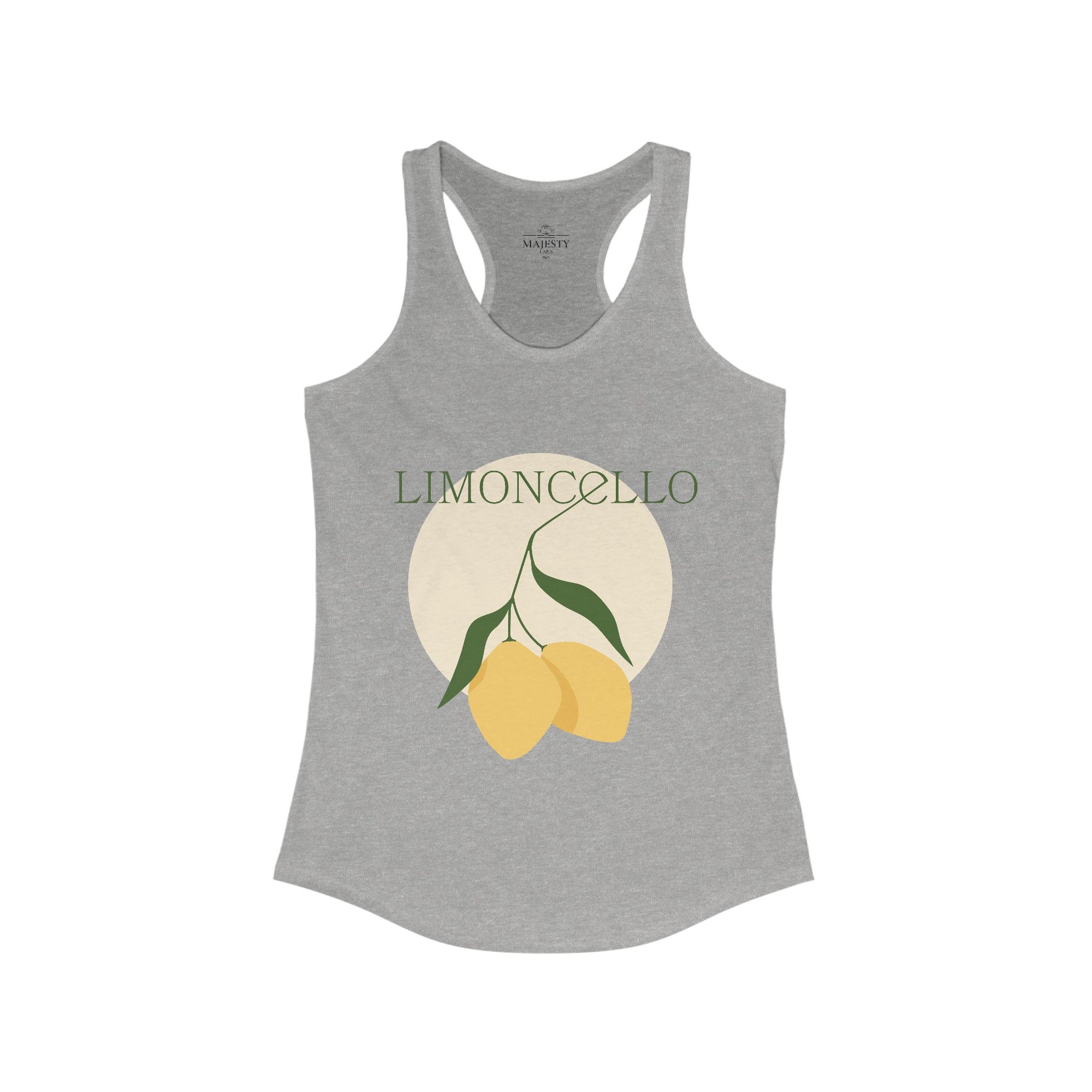 Limoncello Racerback Tank, Bohemian Style Top, Summer Attire, Casual Wear, Gift for Her, Festival Clothing