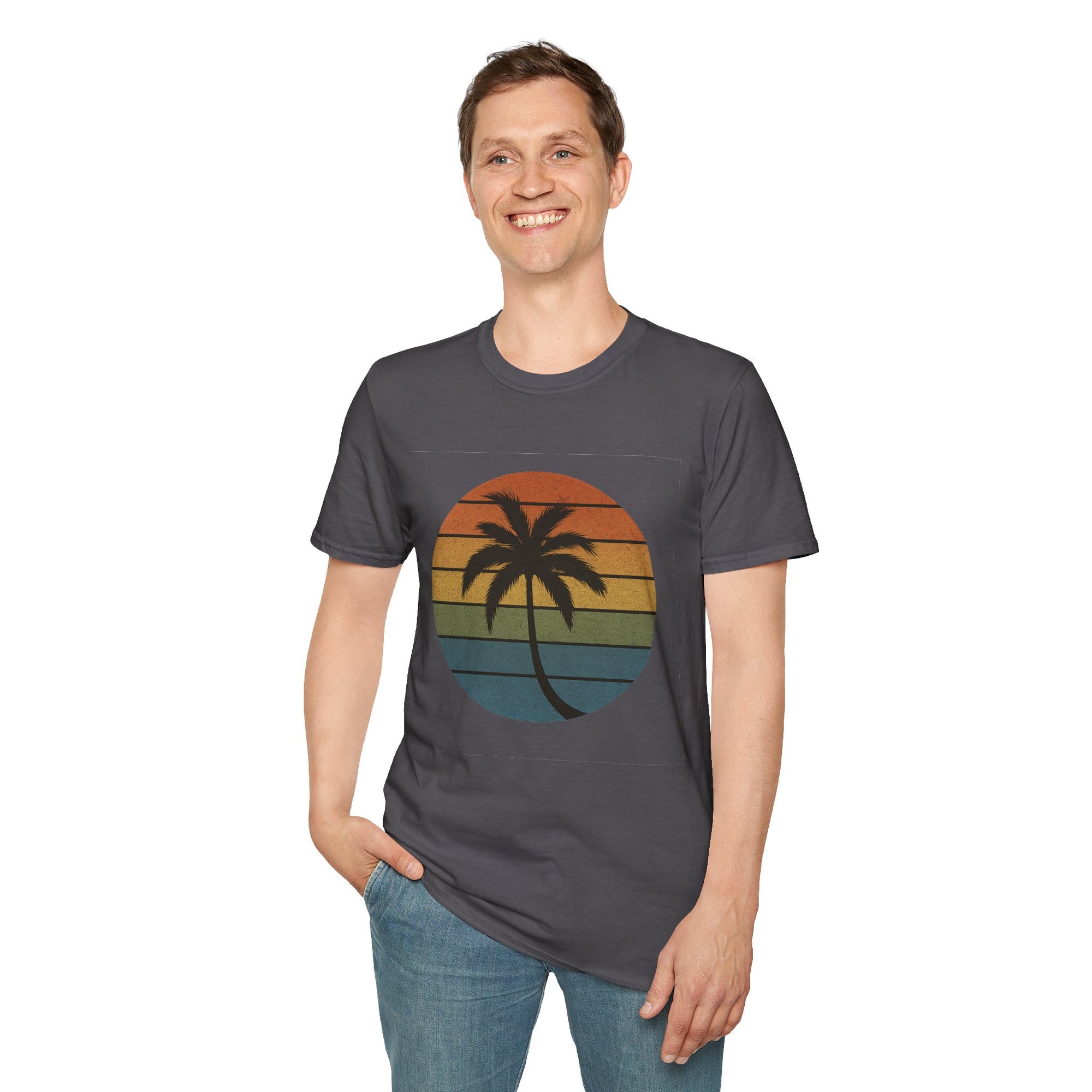 Sunset Palm Unisex T-Shirt, Softstyle Tee, Inspirational Shirt, Heartfelt Gift