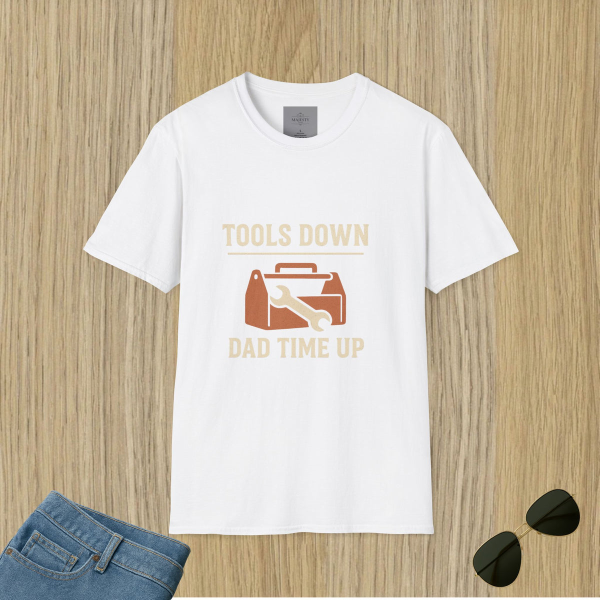 Tools Down Dad Time Up T-Shirt, Softstyle Tee