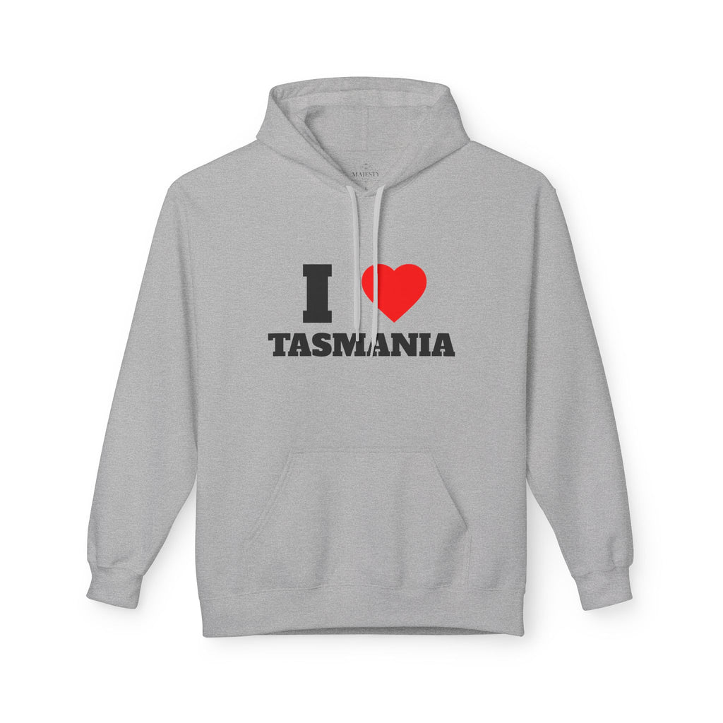 'I Love Tasmania' Unisex Softstyle Fleece Hoodie, Cozy Gift, Streetwear, Unique Fashion, Casual Wear, Lounge Essential