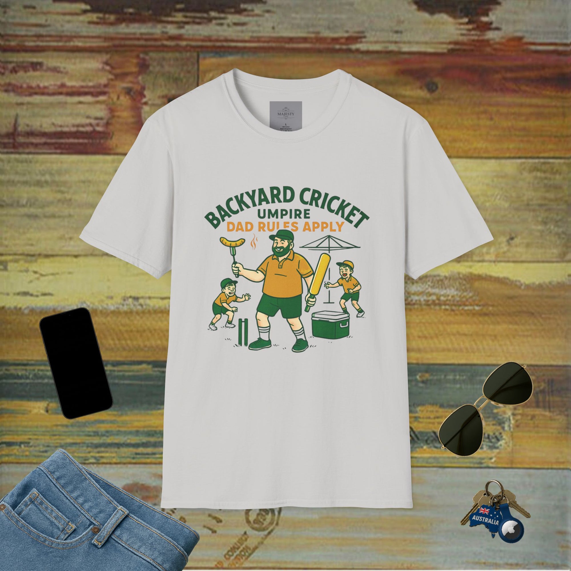Backyard Cricket Dad Can't Fix T-Shirt, Softstyle Tee