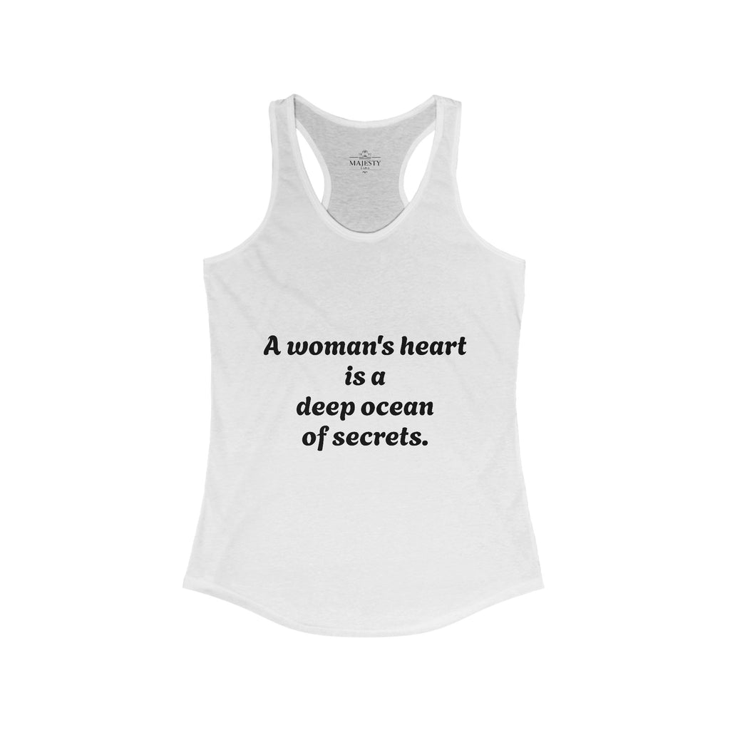 A Woman's Heart . . Racerback Tank, Bohemian Style Top, Summer Attire, Casual Wear, Gift for Her, Festival Clothing