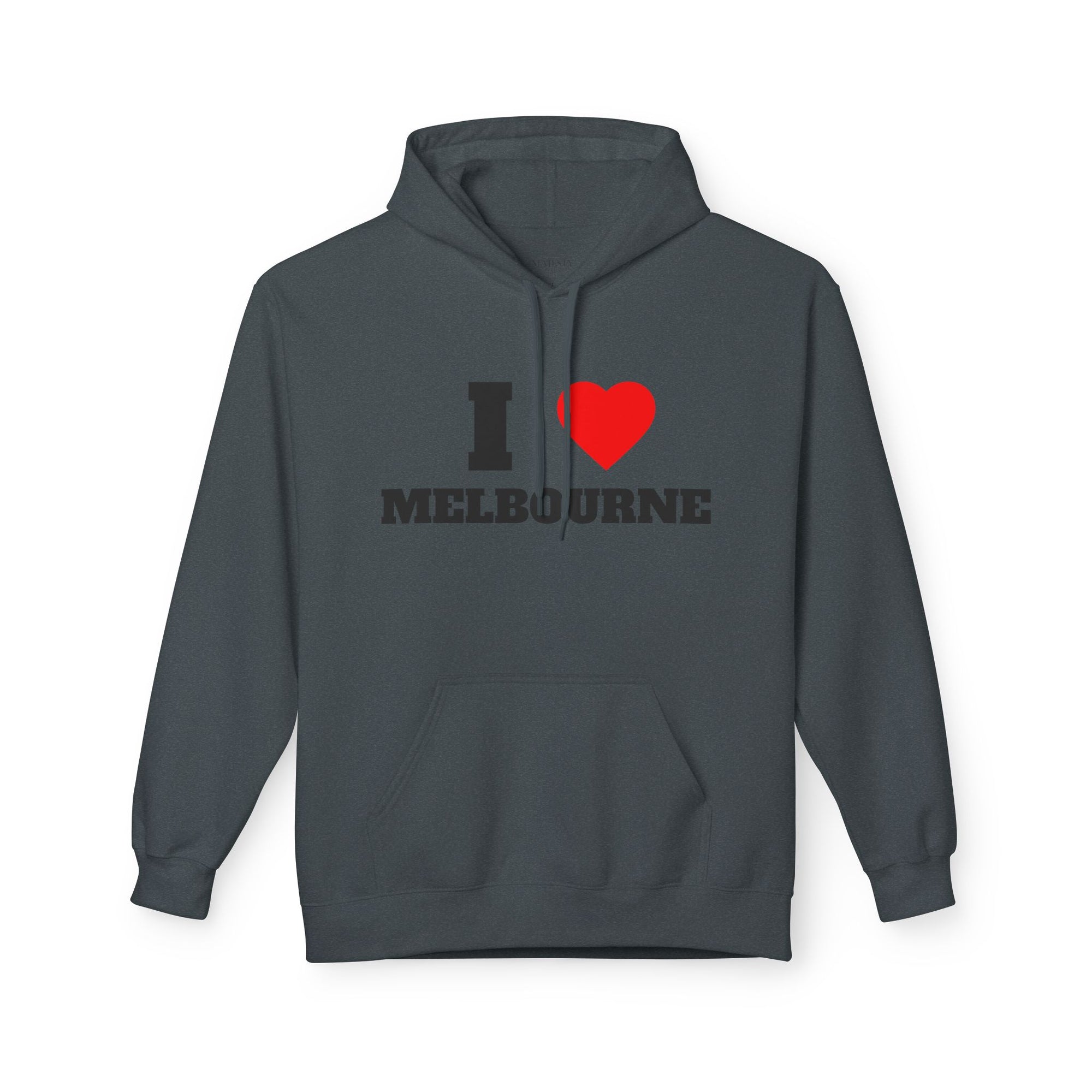 'I Love Melbourne' Unisex Softstyle Fleece Hoodie, Cozy Gift, Streetwear, Unique Fashion, Casual Wear, Lounge Essential