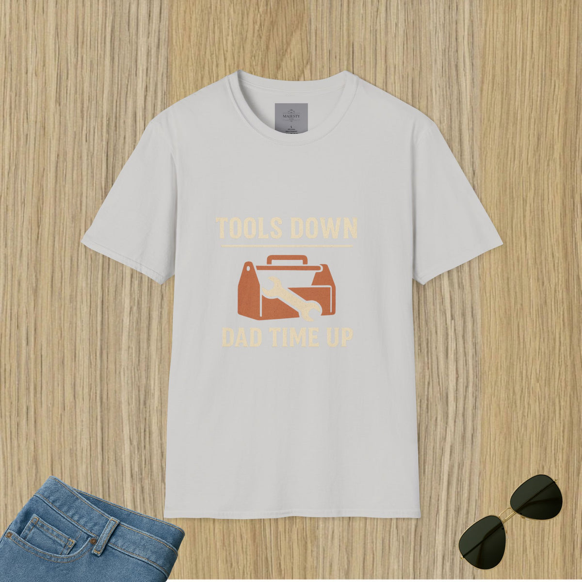 Tools Down Dad Time Up T-Shirt, Softstyle Tee