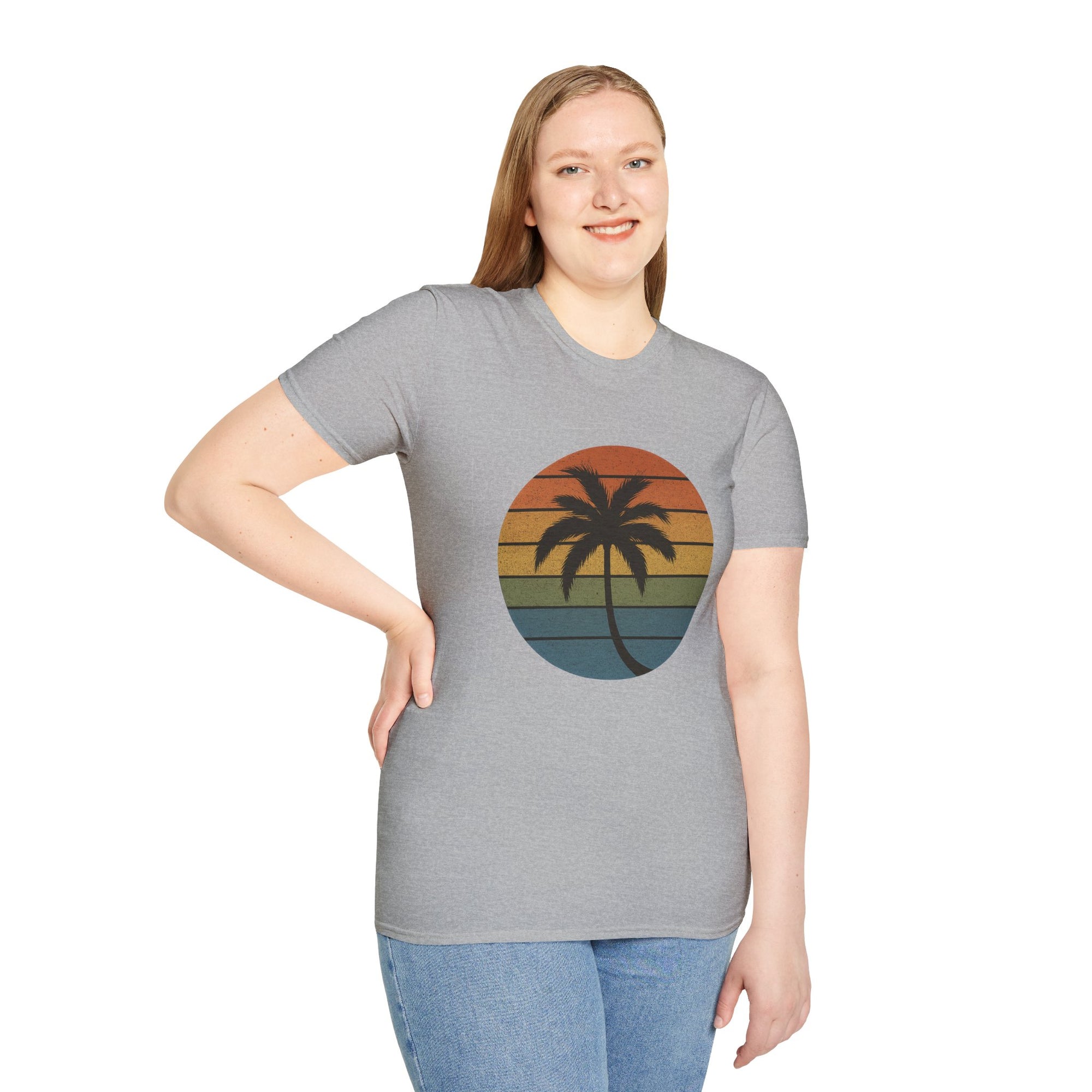 Sunset Palm Unisex T-Shirt, Softstyle Tee, Inspirational Shirt, Heartfelt Gift