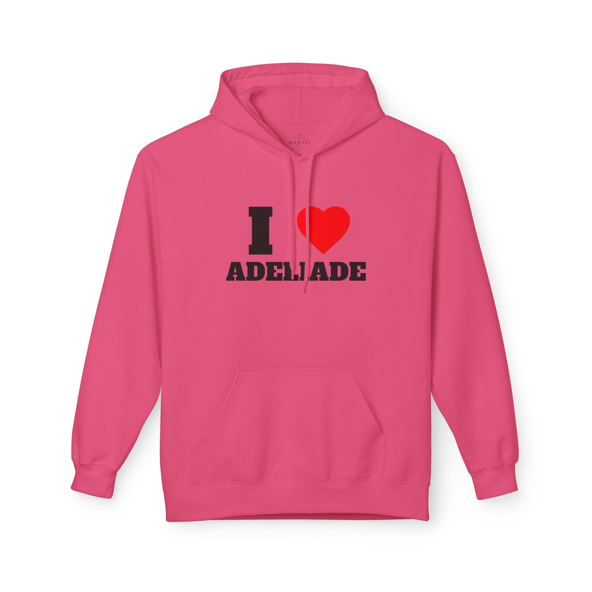 'I Love Adeliade' Unisex Softstyle Fleece Hoodie, Cozy Gift, Streetwear, Unique Fashion, Casual Wear, Lounge Essential