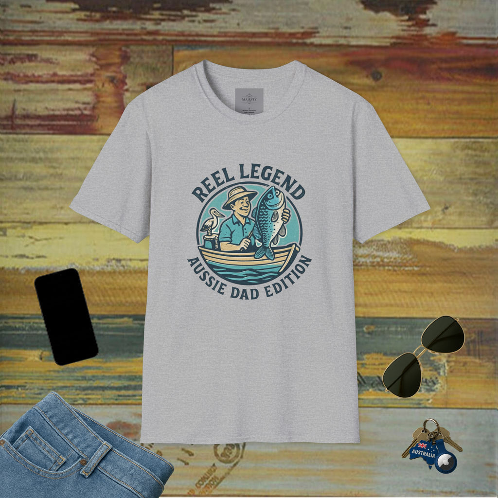 Reel Legend Aussie Dad Can't Fix T-Shirt, Softstyle Tee