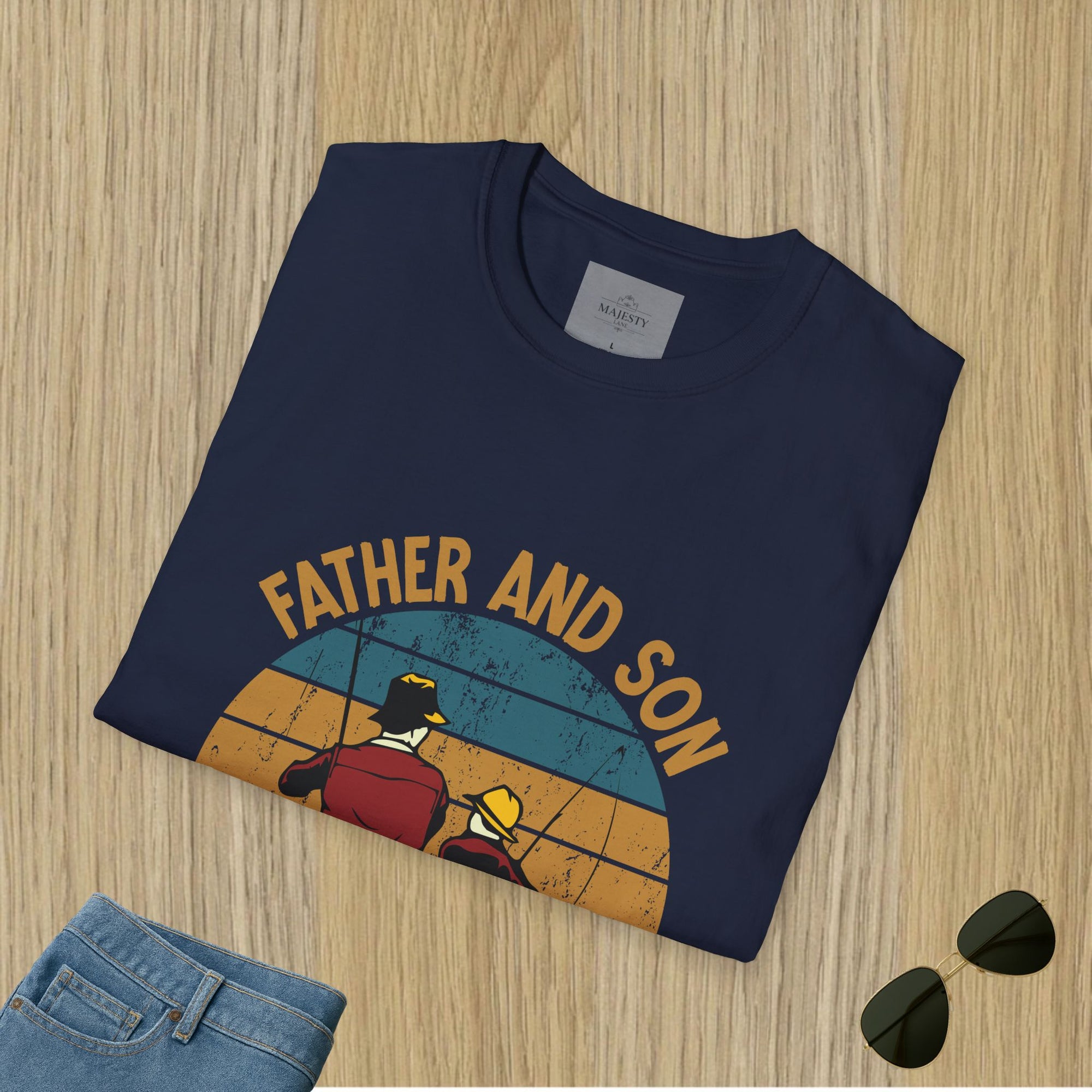 Father and Son Fishing Unisex T-Shirt, Softstyle Tee