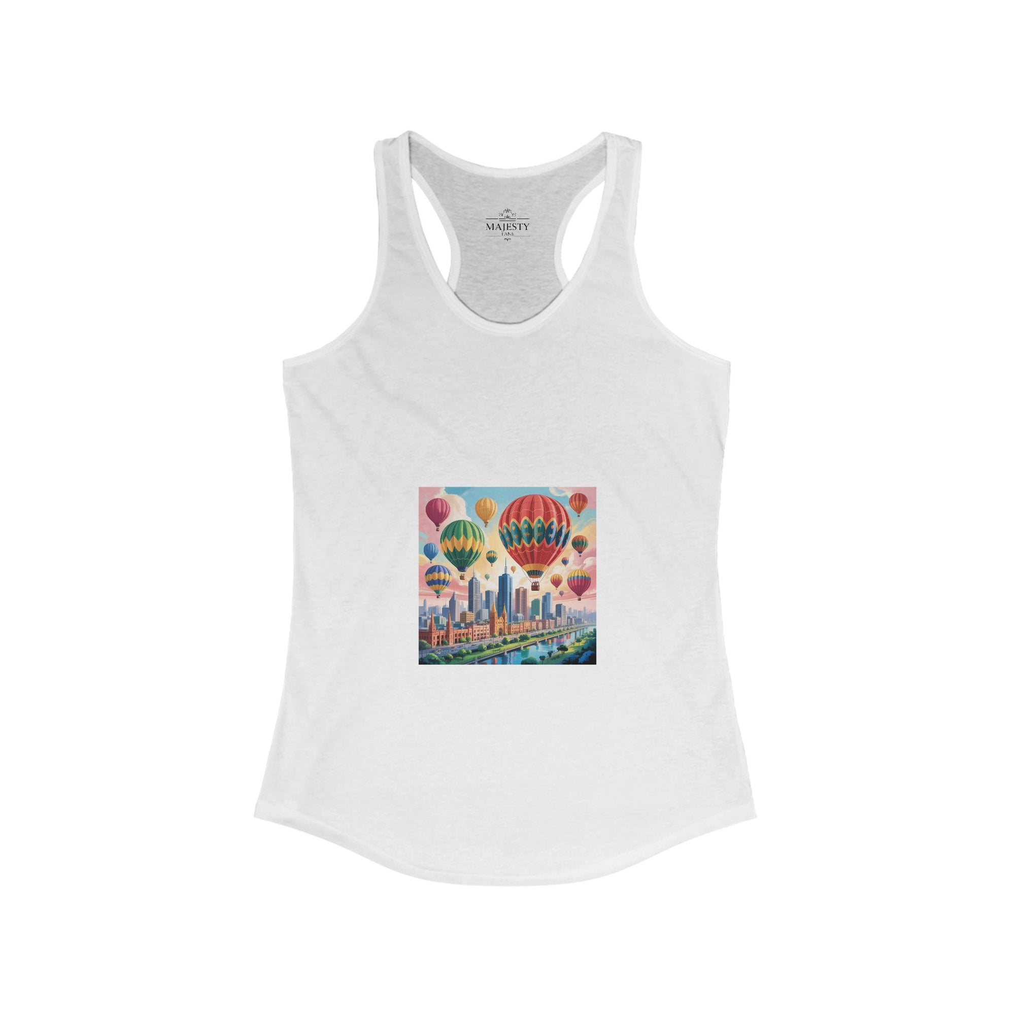 Balloons Racerback Tank, Bohemian Style Top, Summer Attire, Casual Wear, Gift for Her, Festival Clothing
