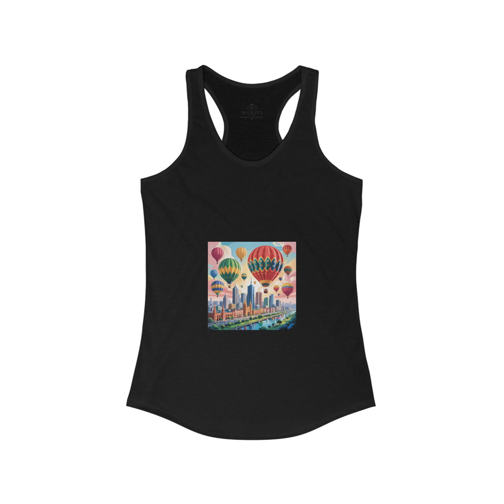 Balloons Racerback Tank, Bohemian Style Top, Summer Attire, Casual Wear, Gift for Her, Festival Clothing