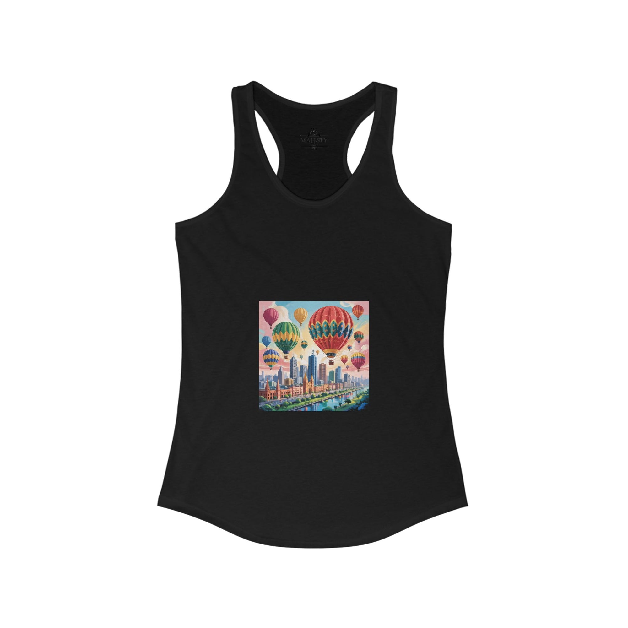 Balloons Racerback Tank, Bohemian Style Top, Summer Attire, Casual Wear, Gift for Her, Festival Clothing