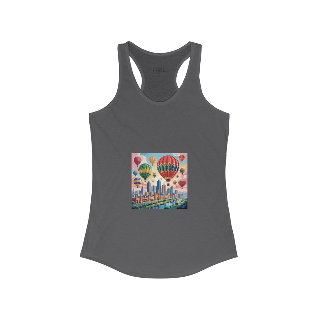Balloons Racerback Tank, Bohemian Style Top, Summer Attire, Casual Wear, Gift for Her, Festival Clothing