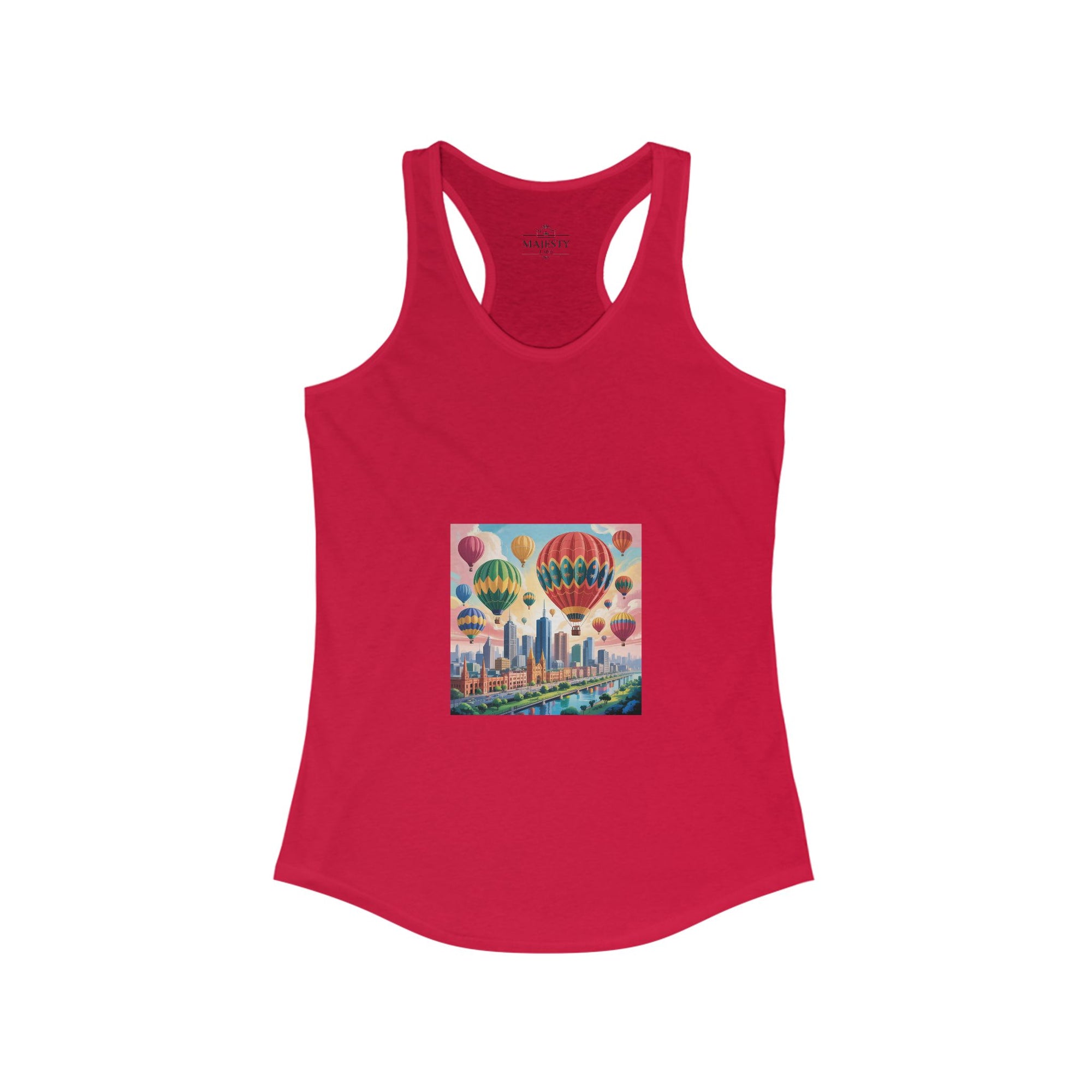 Balloons Racerback Tank, Bohemian Style Top, Summer Attire, Casual Wear, Gift for Her, Festival Clothing