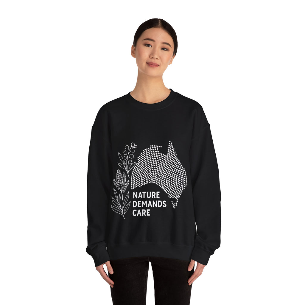 Nature Demands Care Unisex Crewneck Sweatshirt | Cozy Gift for Travelers, Fashion Lovers, Tasmania Souvenir, Comfortable Sweatshirt, [...]
