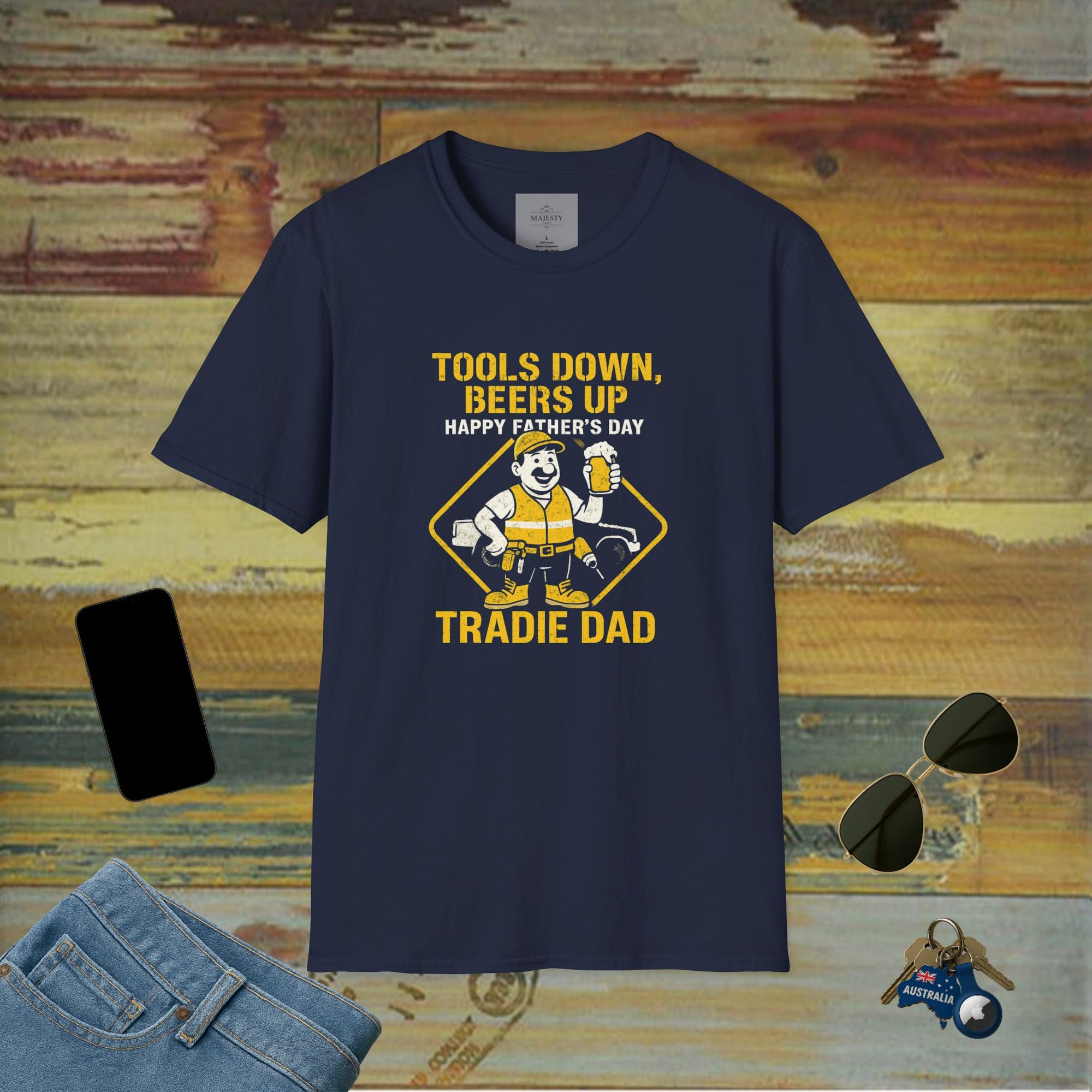 Tools Down Beer Up Dad T-Shirt, Softstyle Tee