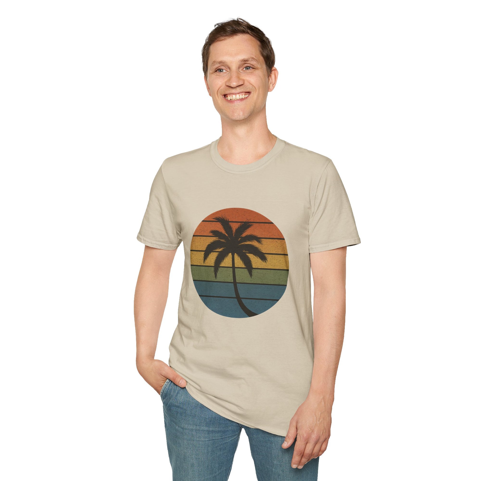 Sunset Palm Unisex T-Shirt, Softstyle Tee, Inspirational Shirt, Heartfelt Gift