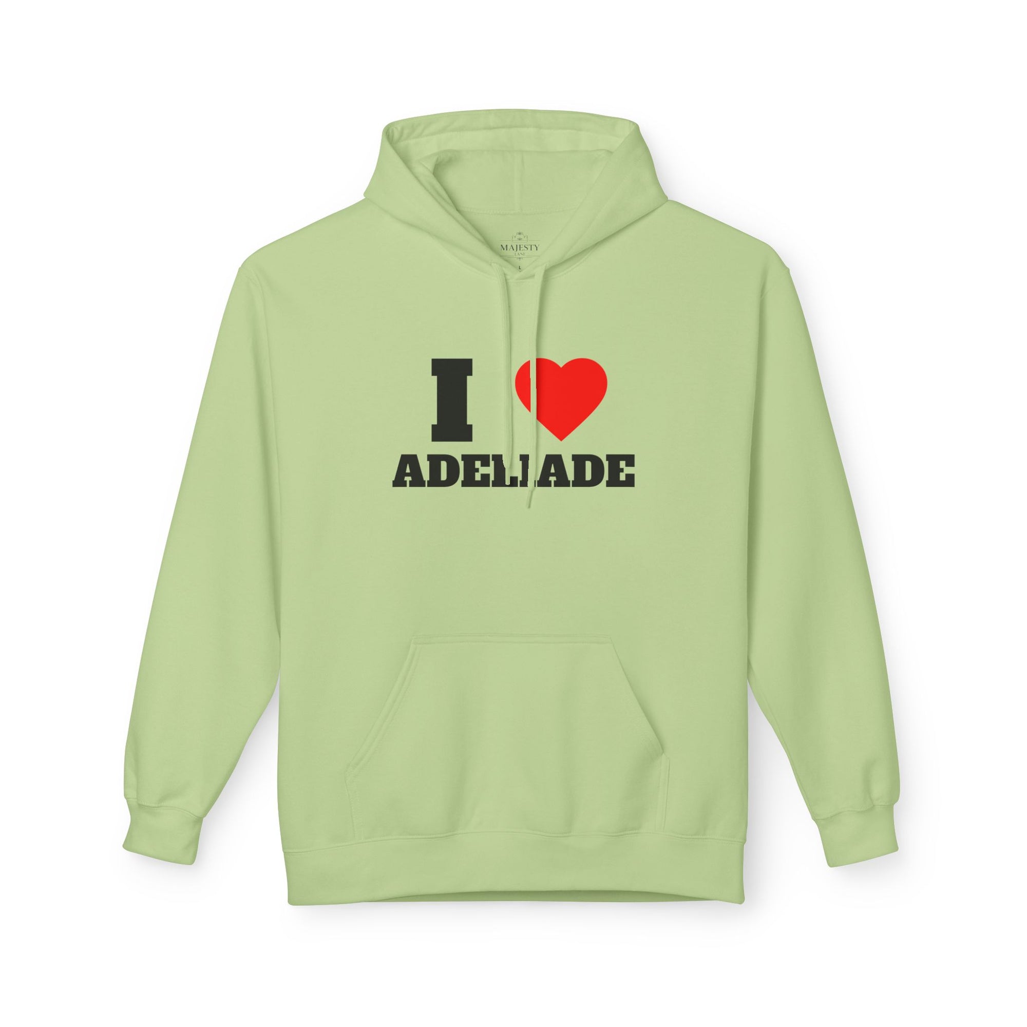 'I Love Adeliade' Unisex Softstyle Fleece Hoodie, Cozy Gift, Streetwear, Unique Fashion, Casual Wear, Lounge Essential