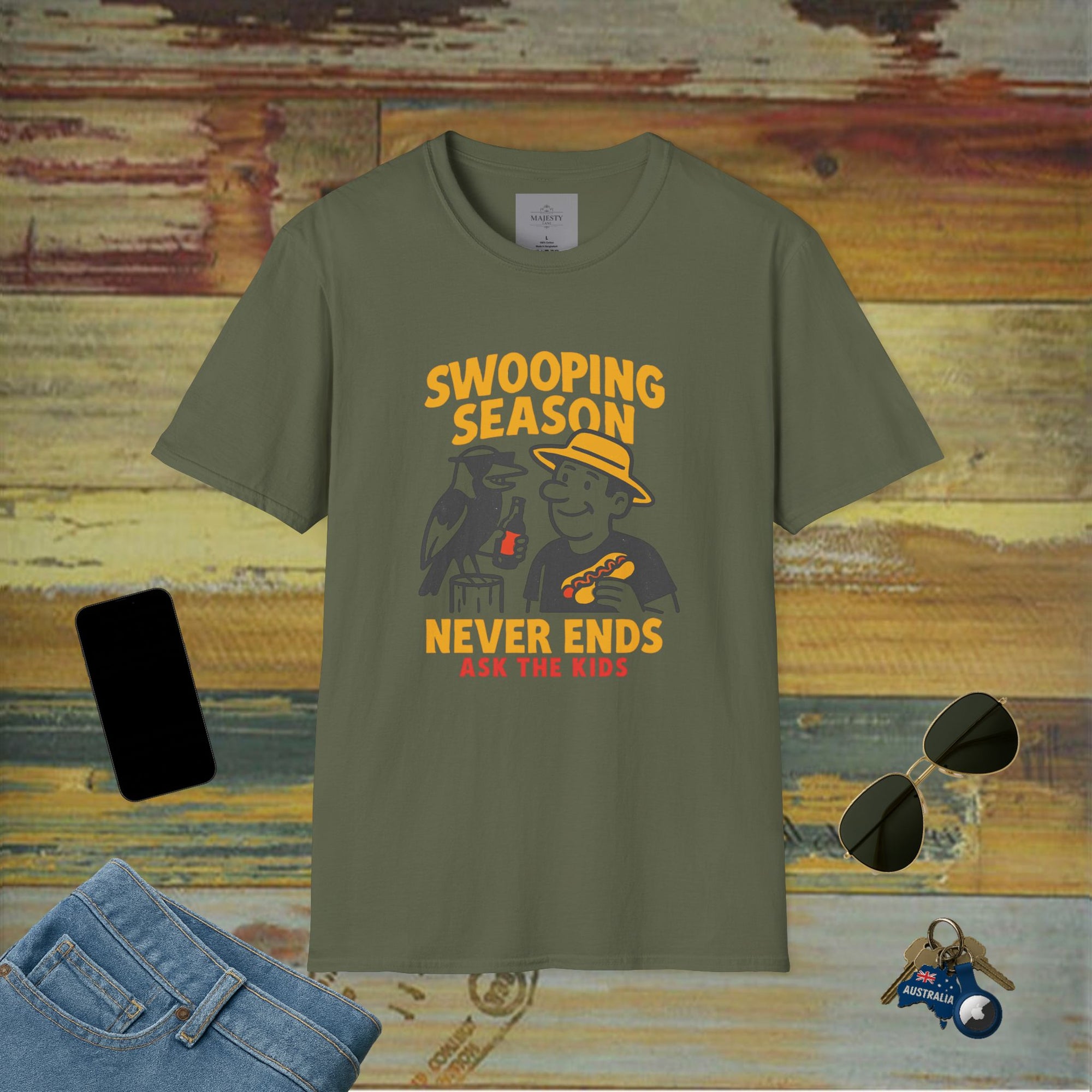 Swooping Season Dad T-Shirt, Softstyle Tee