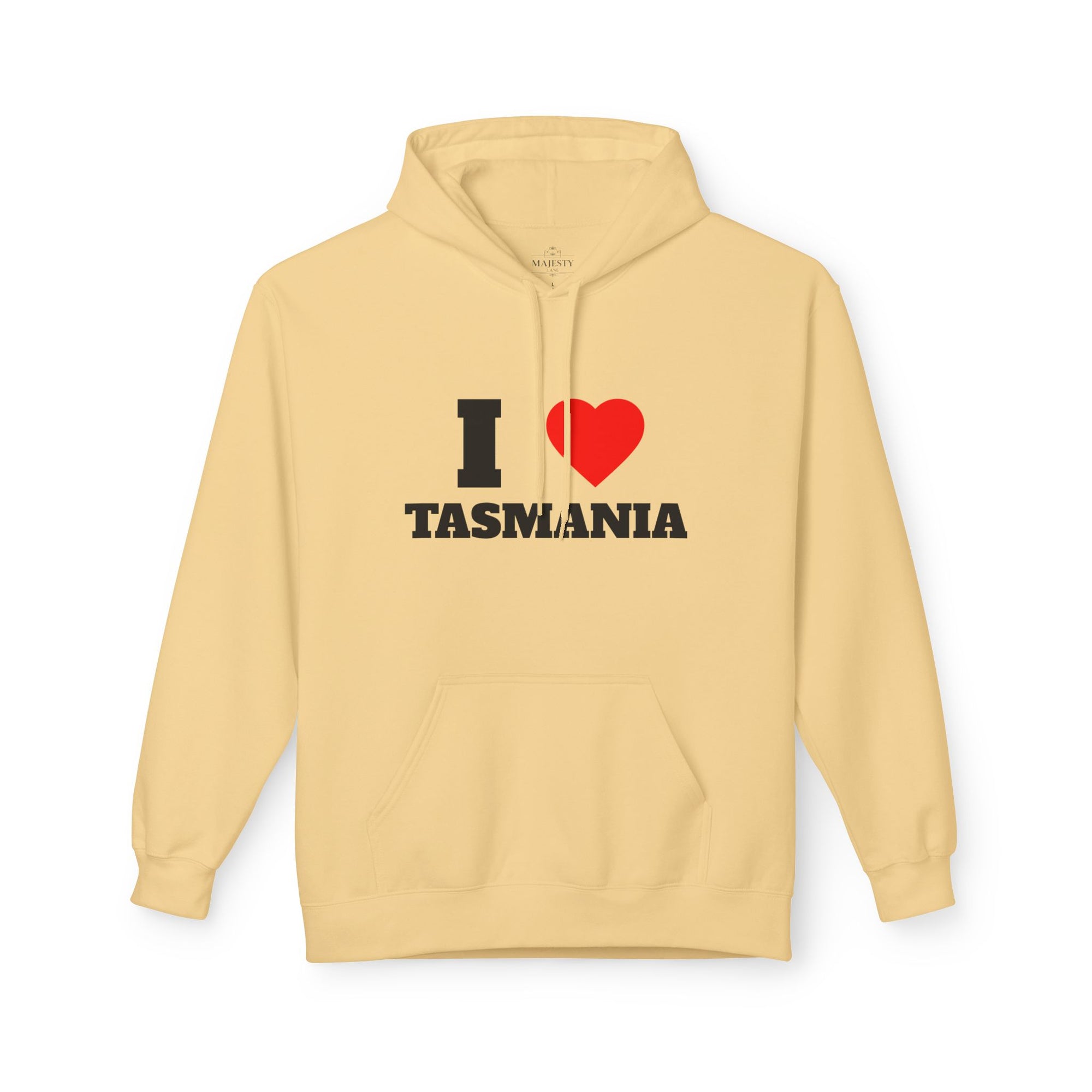 'I Love Tasmania' Unisex Softstyle Fleece Hoodie, Cozy Gift, Streetwear, Unique Fashion, Casual Wear, Lounge Essential