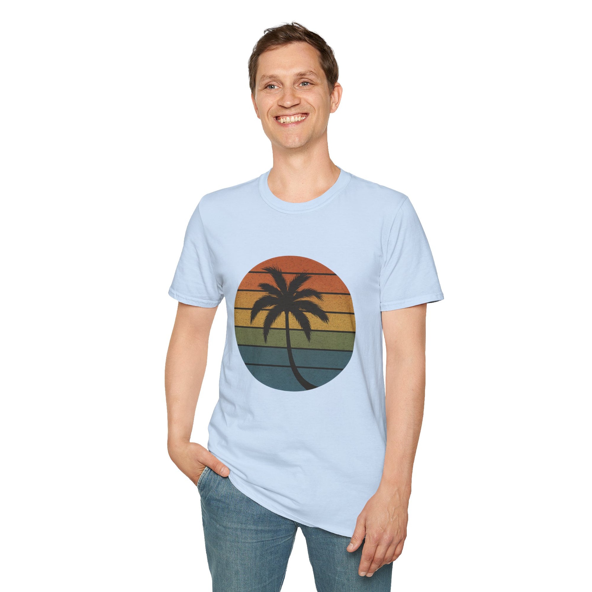 Sunset Palm Unisex T-Shirt, Softstyle Tee, Inspirational Shirt, Heartfelt Gift