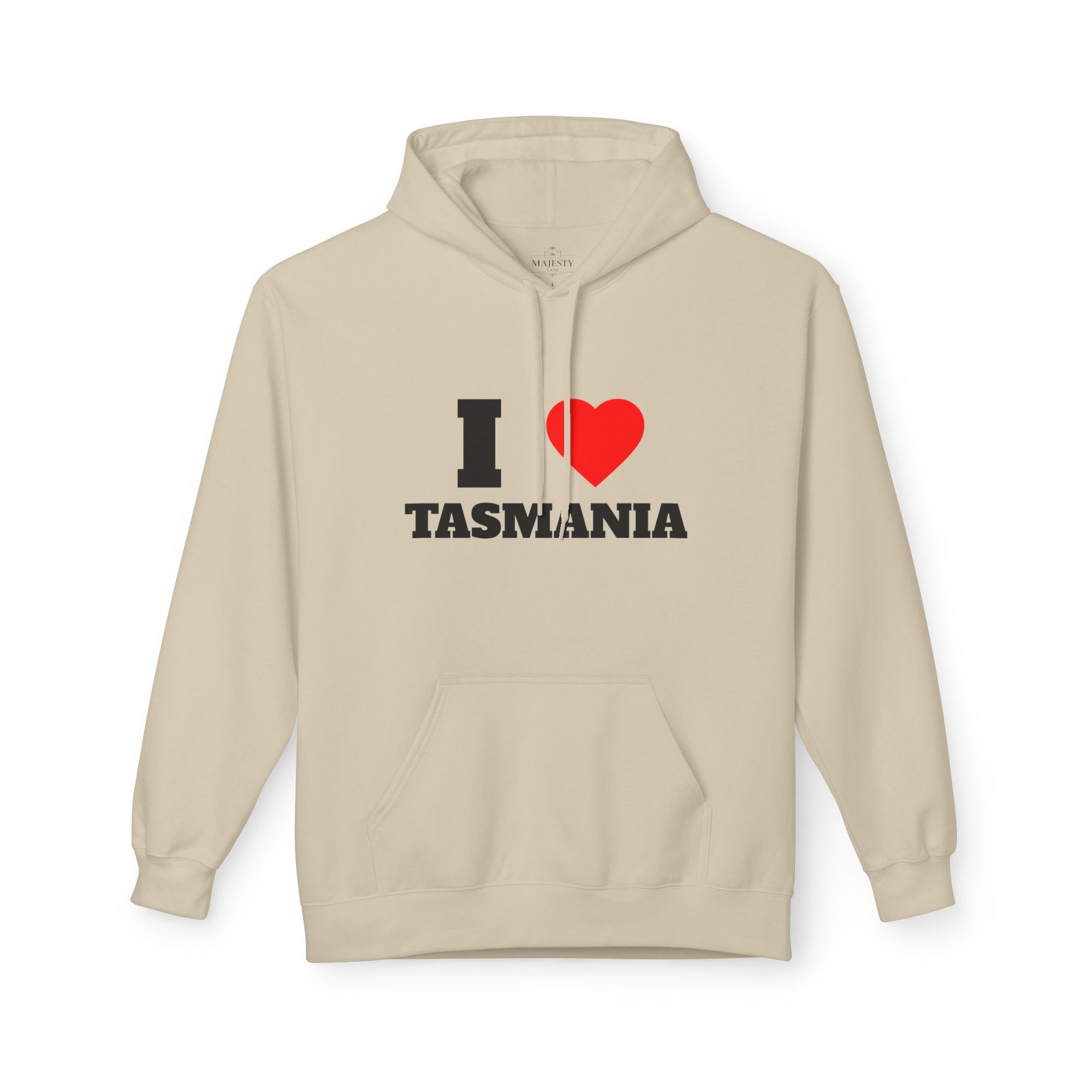 'I Love Tasmania' Unisex Softstyle Fleece Hoodie, Cozy Gift, Streetwear, Unique Fashion, Casual Wear, Lounge Essential
