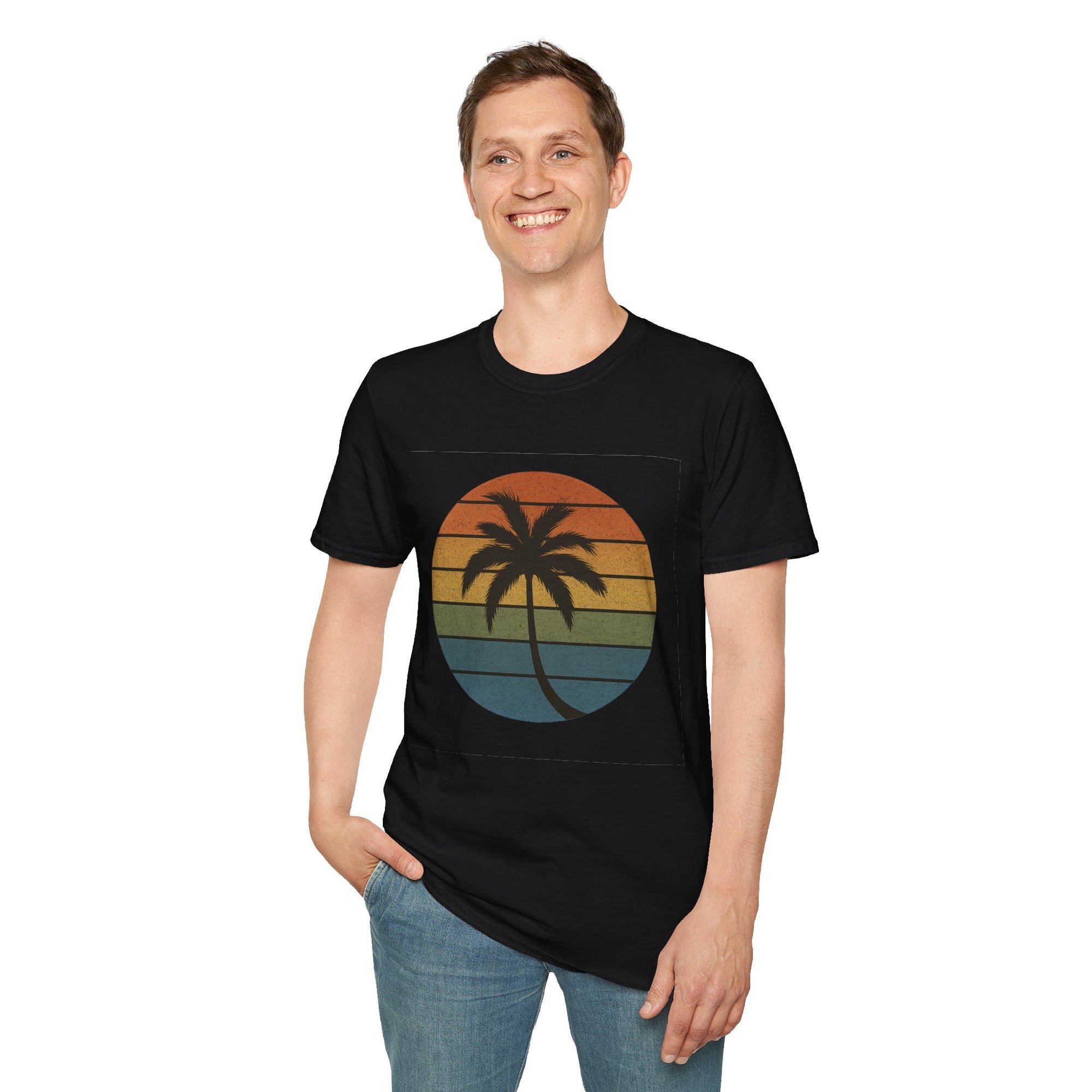 Sunset Palm Unisex T-Shirt, Softstyle Tee, Inspirational Shirt, Heartfelt Gift