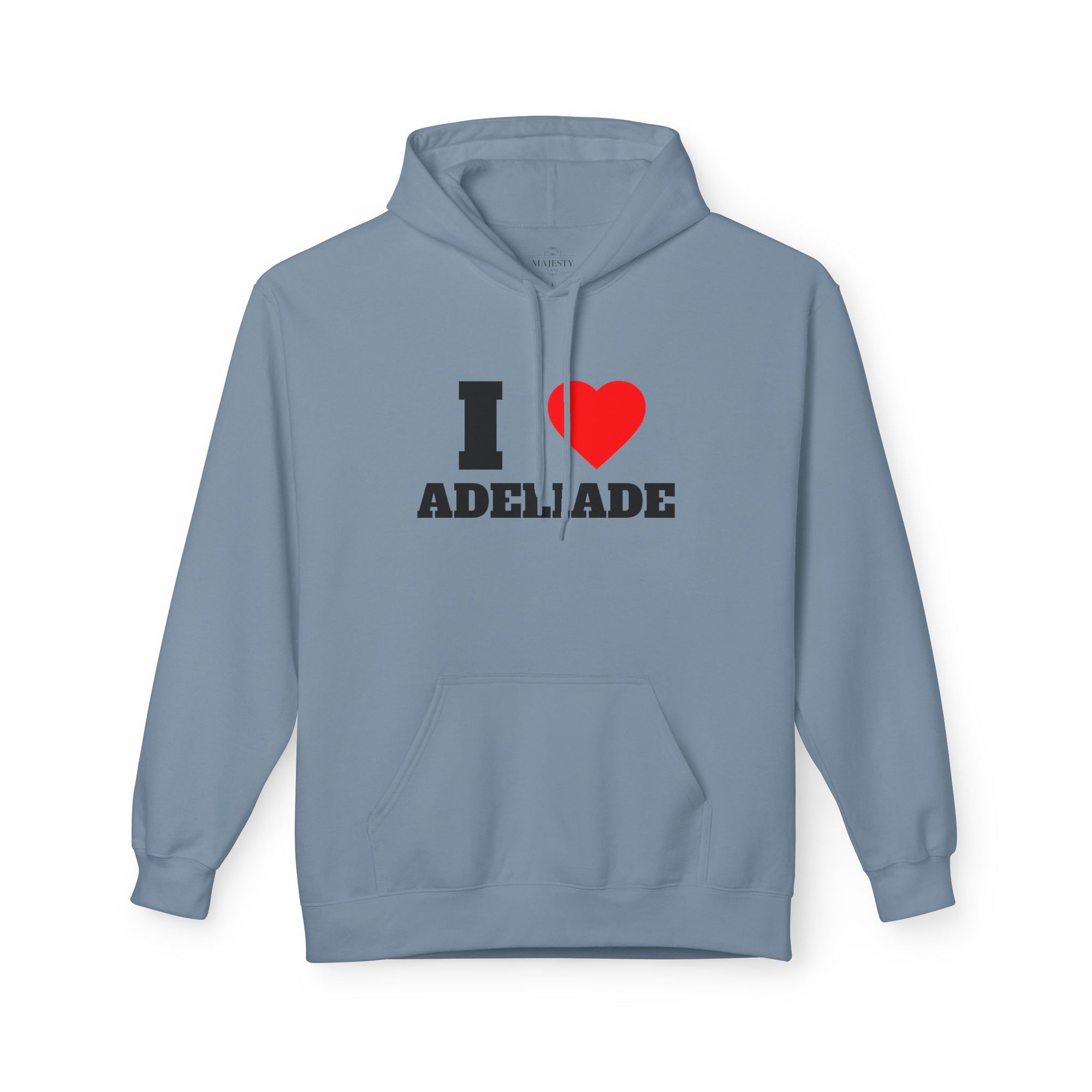 'I Love Adeliade' Unisex Softstyle Fleece Hoodie, Cozy Gift, Streetwear, Unique Fashion, Casual Wear, Lounge Essential