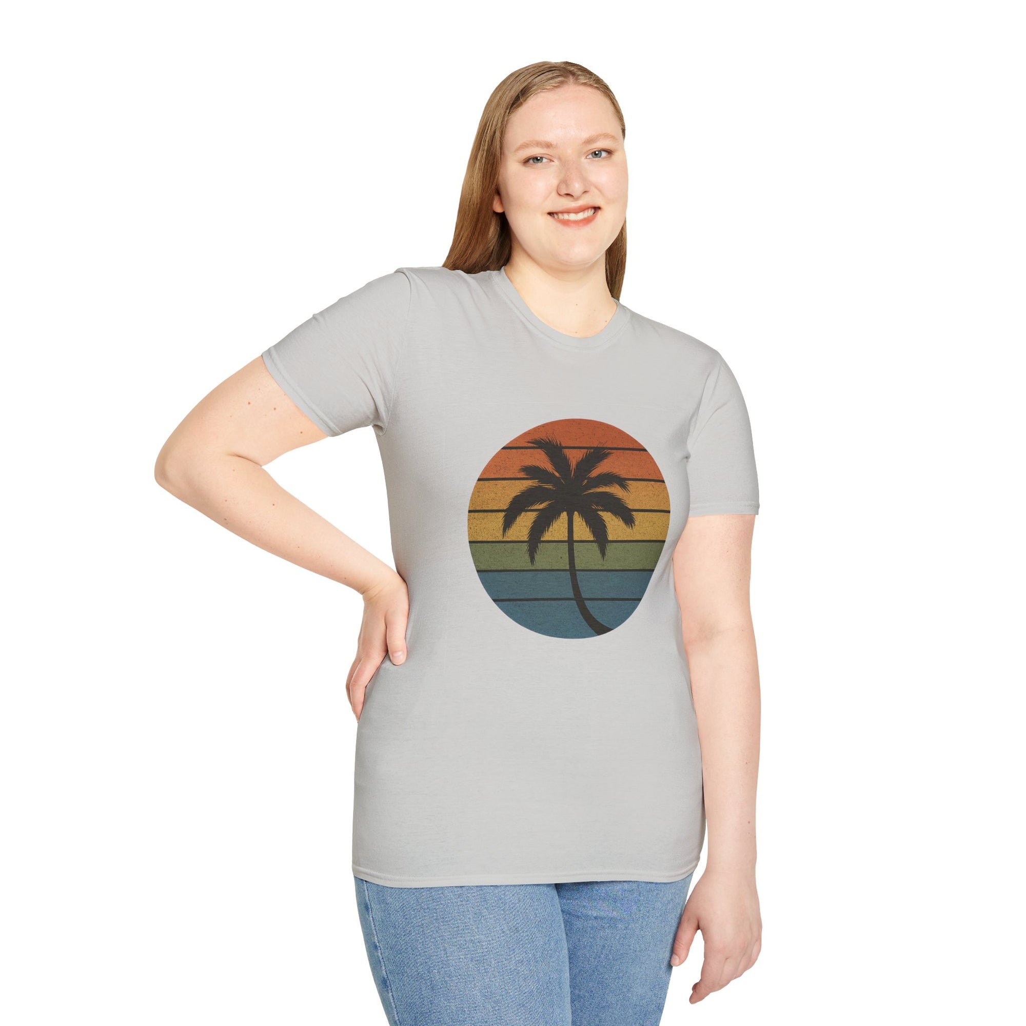 Sunset Palm Unisex T-Shirt, Softstyle Tee, Inspirational Shirt, Heartfelt Gift