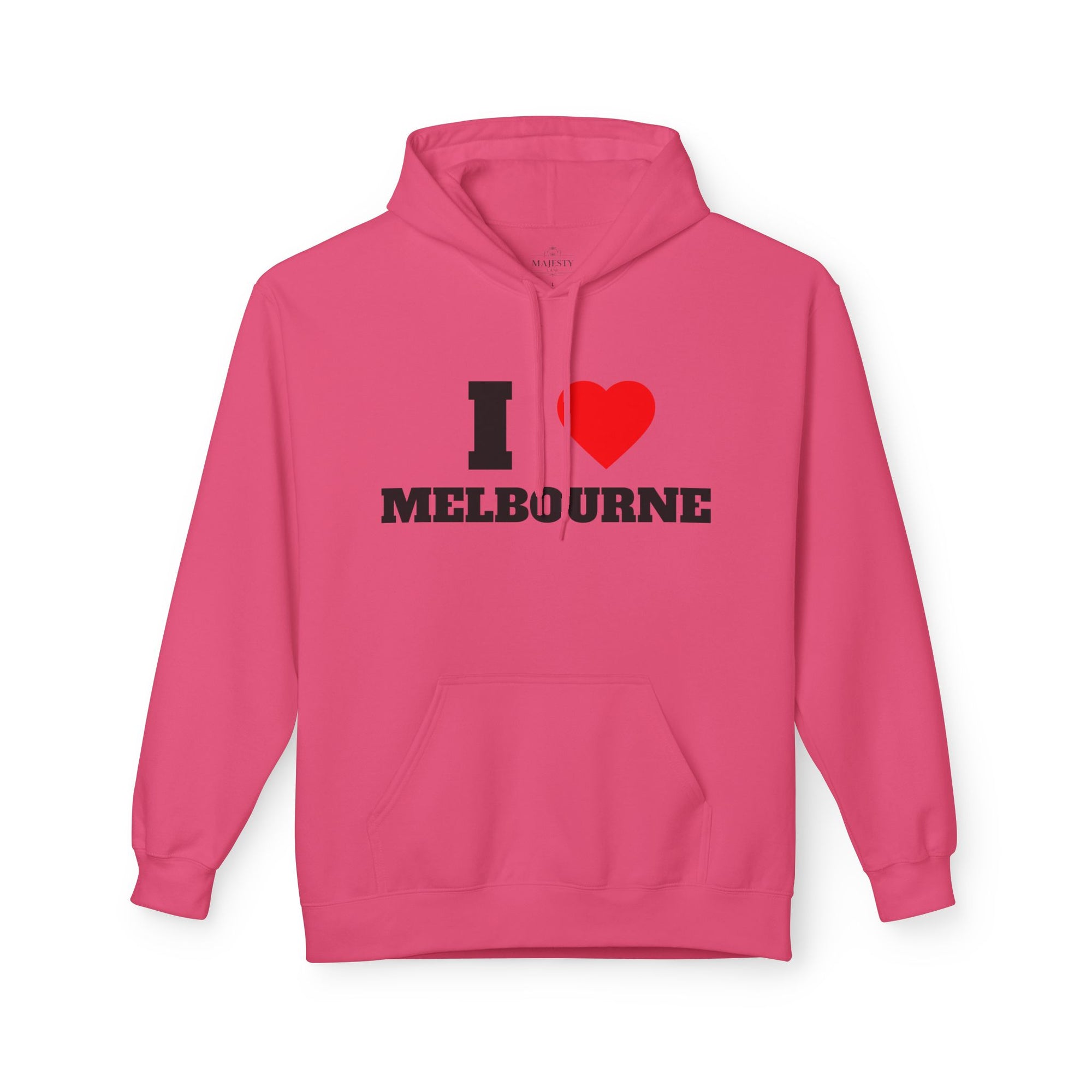 'I Love Melbourne' Unisex Softstyle Fleece Hoodie, Cozy Gift, Streetwear, Unique Fashion, Casual Wear, Lounge Essential