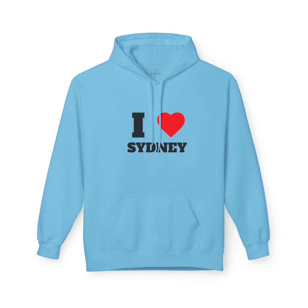 'I Love Sydney' Unisex Softstyle Fleece Hoodie, Cozy Gift, Streetwear, Unique Fashion, Casual Wear, Lounge Essential