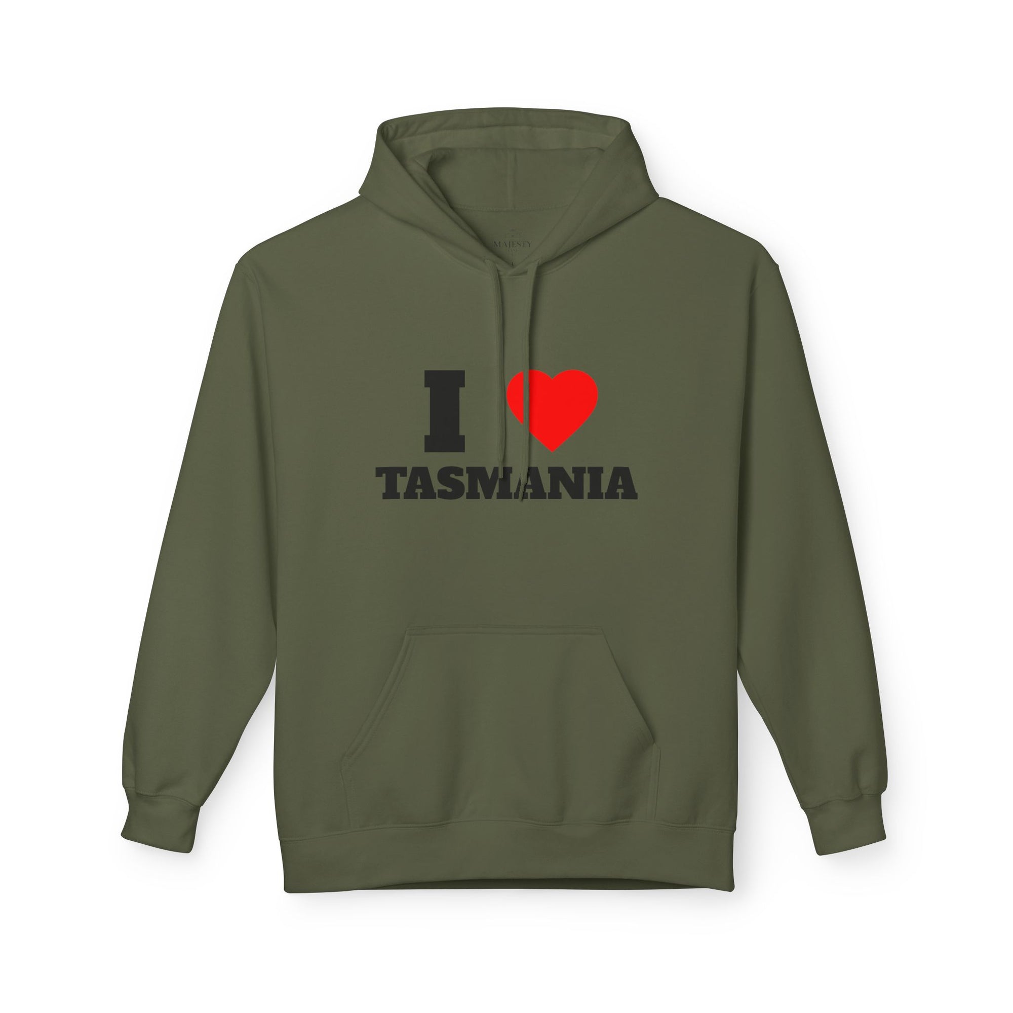 'I Love Tasmania' Unisex Softstyle Fleece Hoodie, Cozy Gift, Streetwear, Unique Fashion, Casual Wear, Lounge Essential