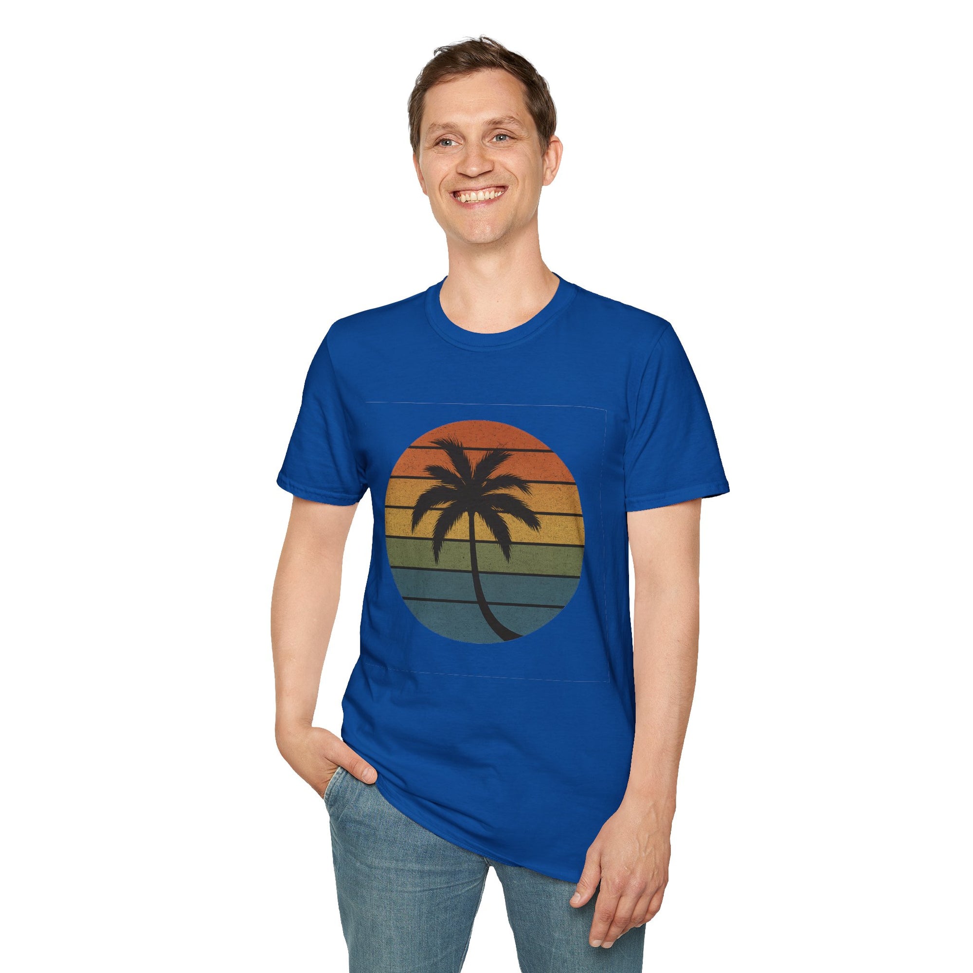 Sunset Palm Unisex T-Shirt, Softstyle Tee, Inspirational Shirt, Heartfelt Gift
