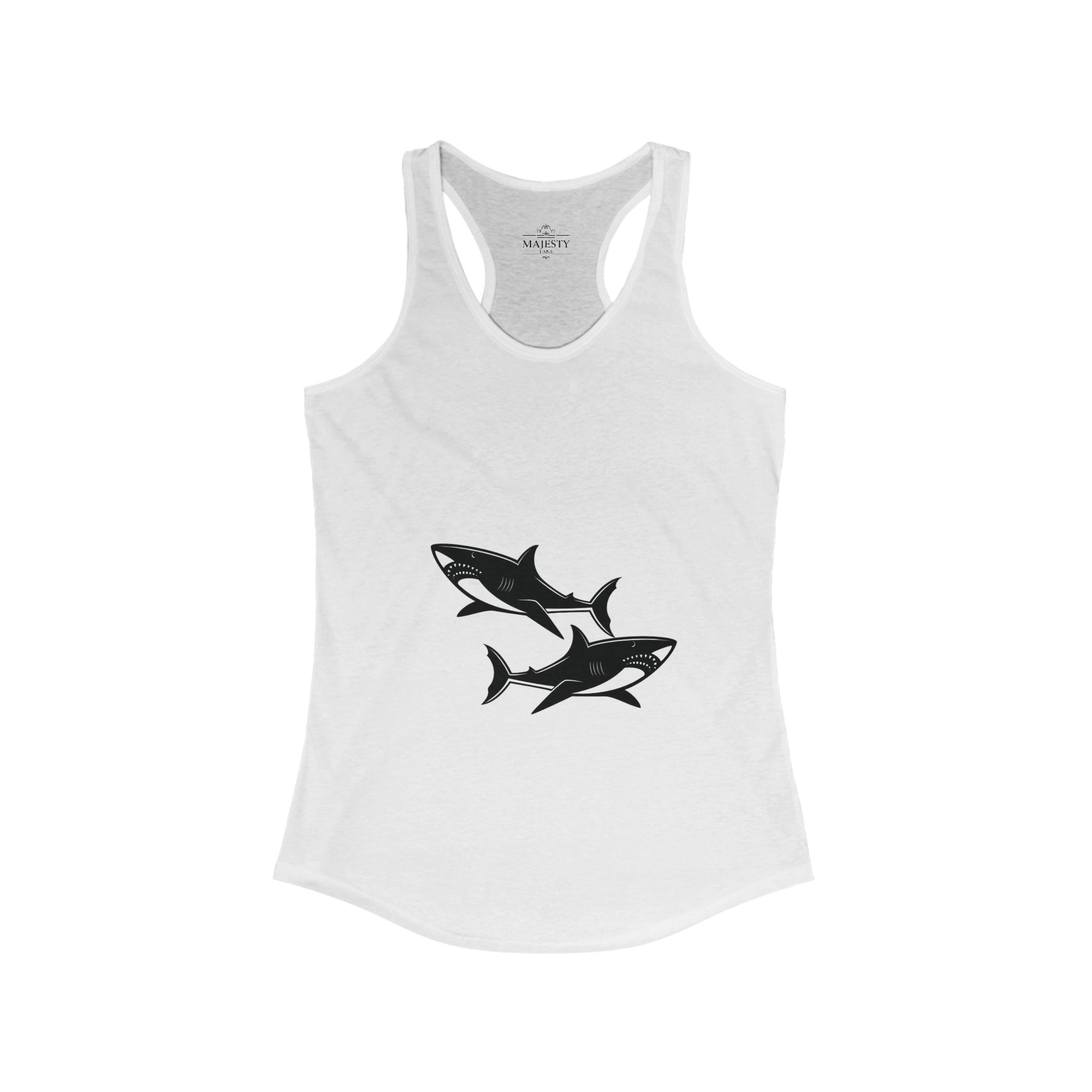Sharks Racerback Tank, Bohemian Style Top, Summer Attire, Casual Wear, Gift for Her, Festival Clothing